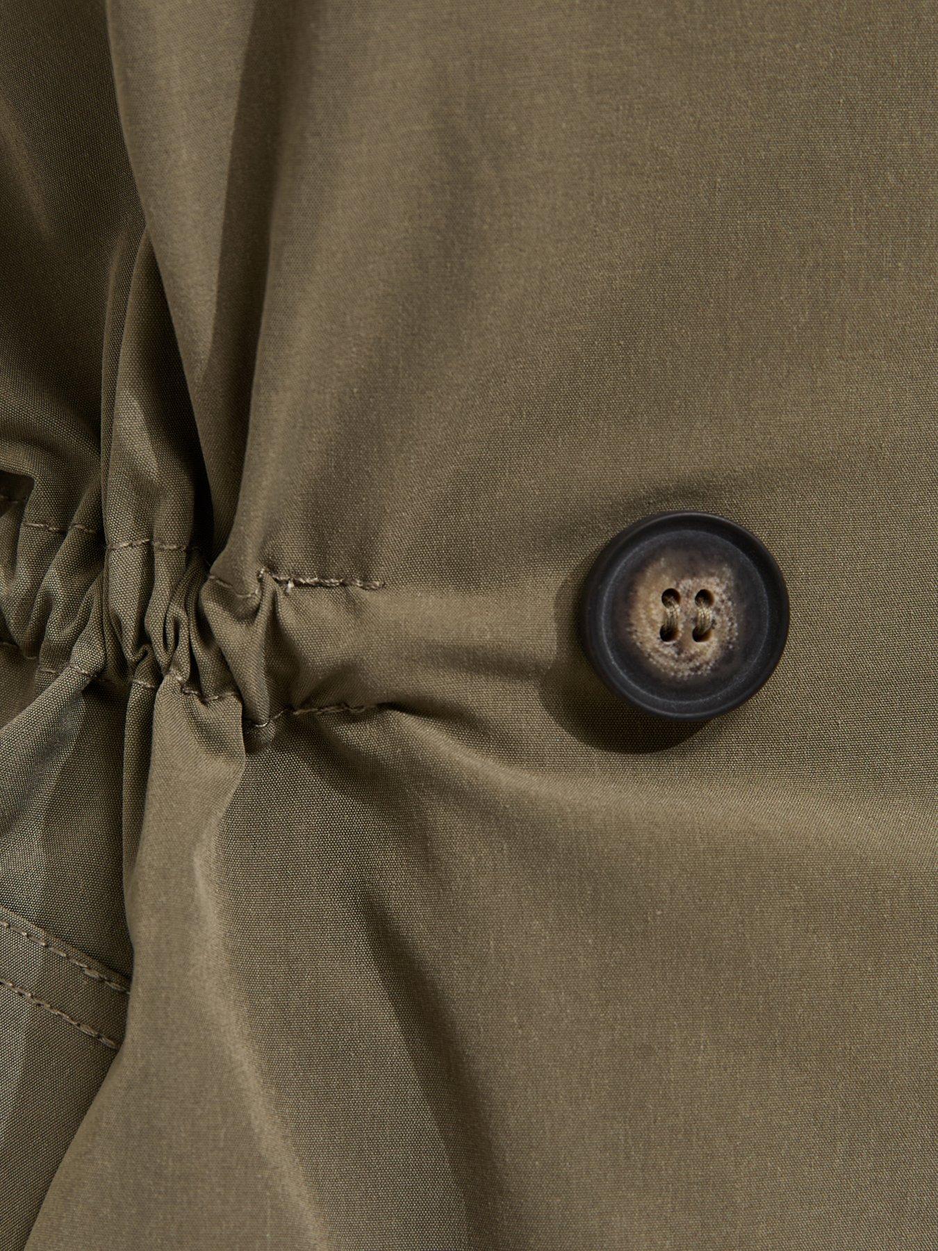 Image 6 of 6 of New Look Cinched Waist Funnel Neck Jacket - Light Khaki