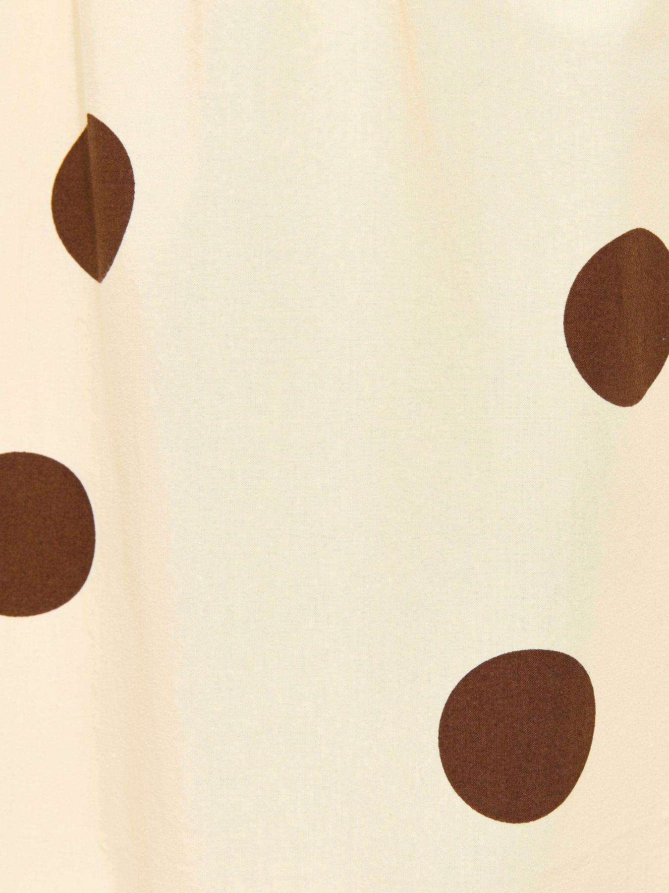 Image 5 of 5 of New Look Cotton Large Spot Print Circle Skirt - Cream