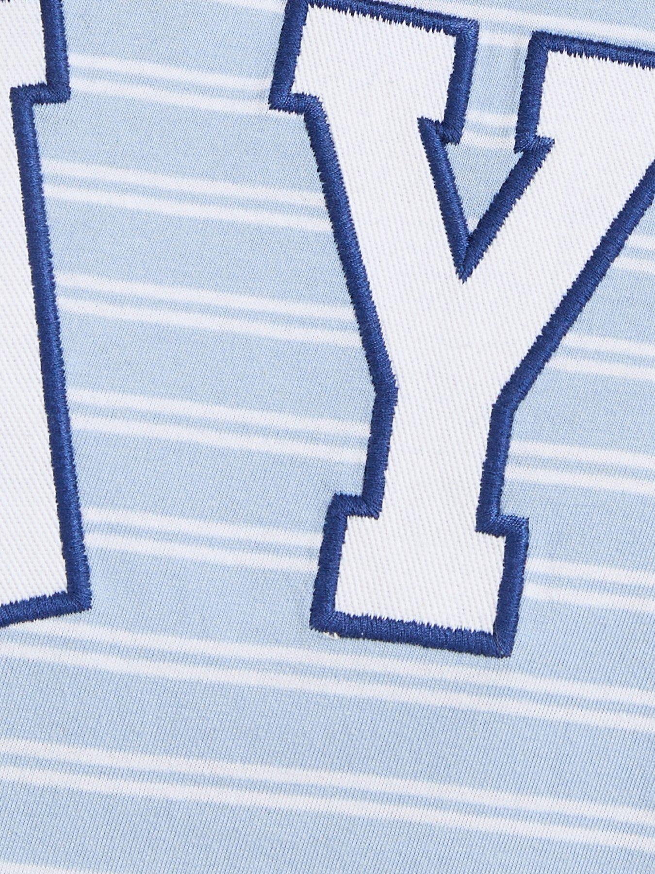 Image 5 of 5 of New Look Cotton Striped Nyc Relaxed Fit T-Shirt - Blue