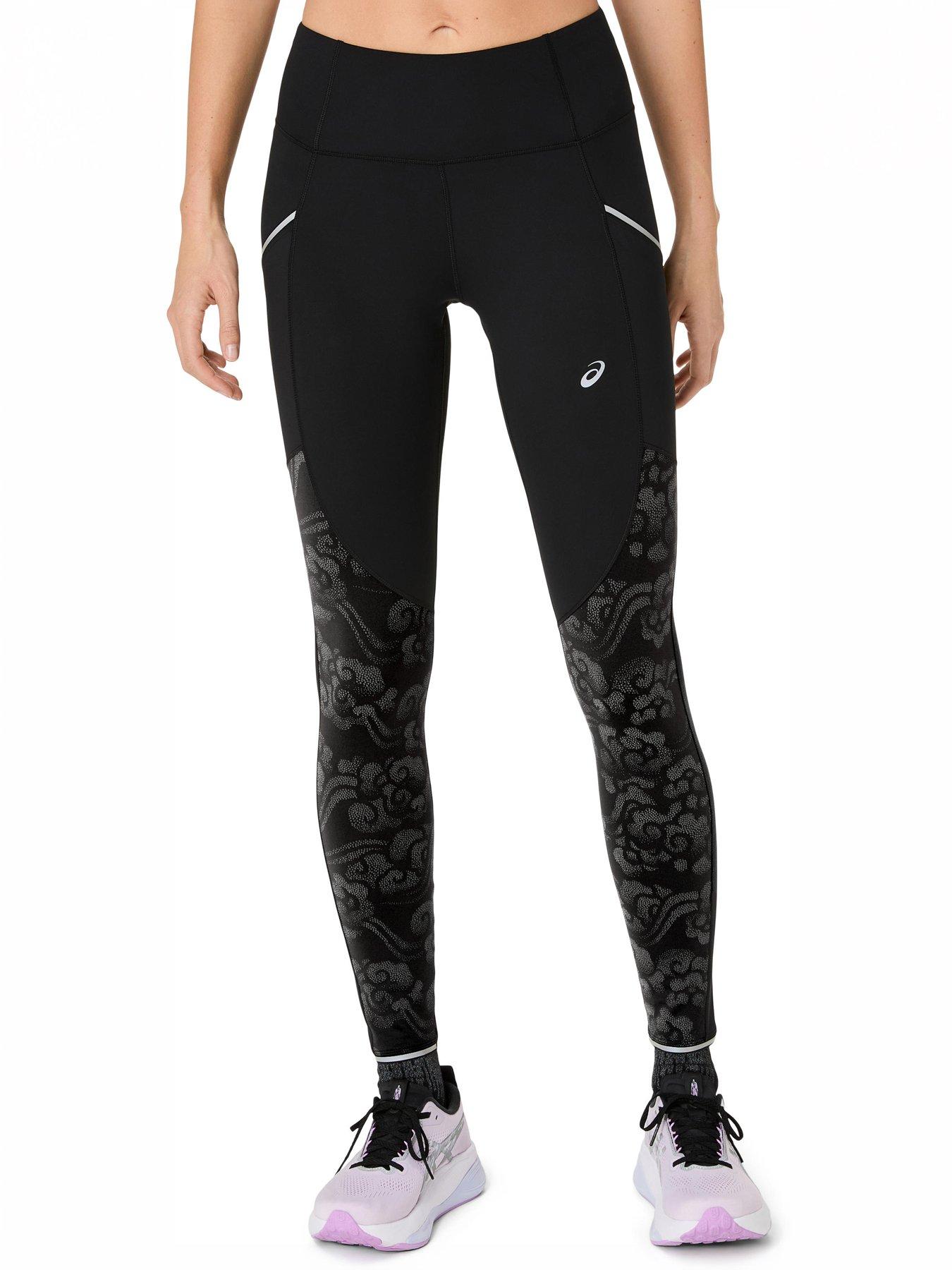 Image 1 of 6 of Asics Womens Lite-show Reflective High Rise Running Tights - Black