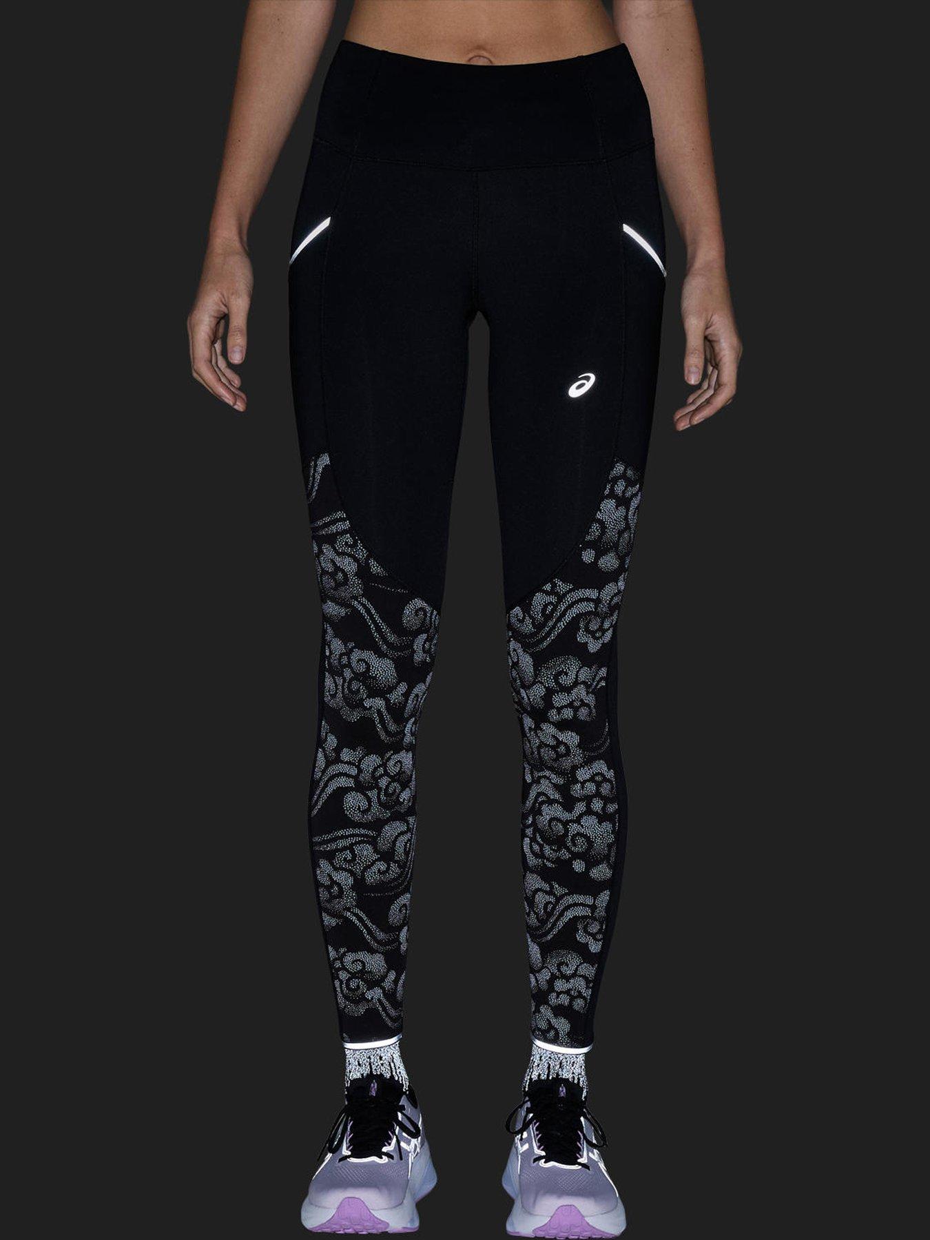 Image 4 of 6 of Asics Womens Lite-show Reflective High Rise Running Tights - Black