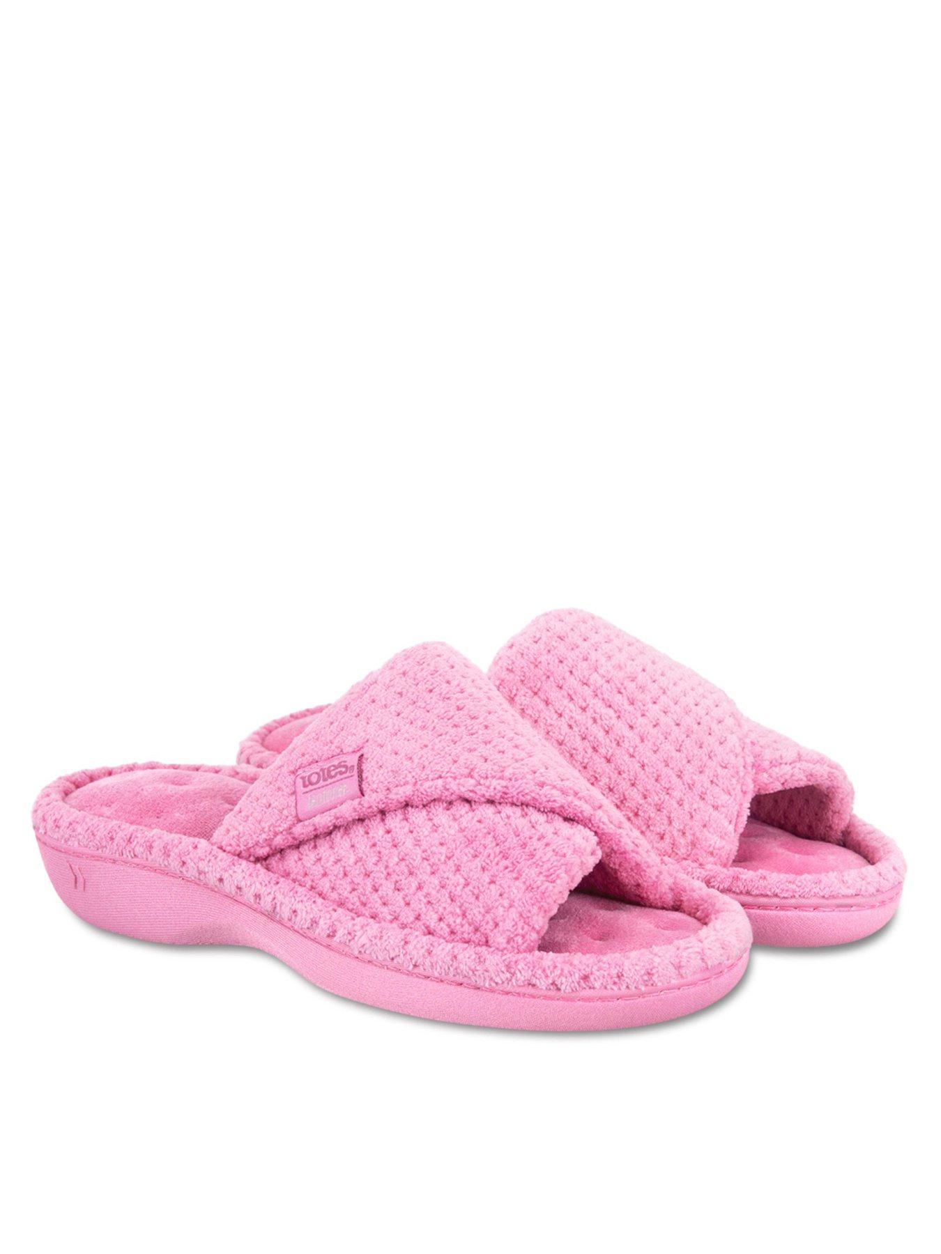 Totes Isotoner Isotoner Ladies Popcorn Turnover Open Toe Slipper - Pink
