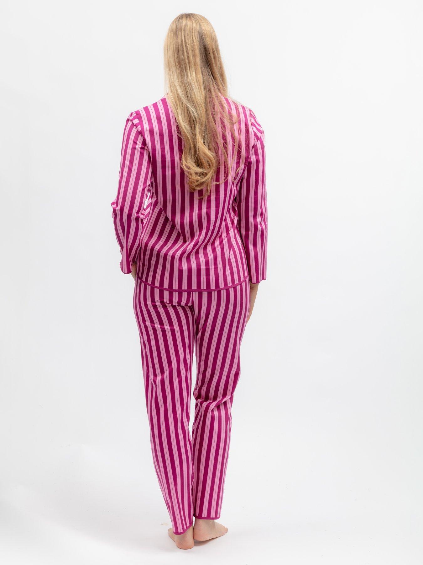 Image 2 of 6 of Cyberjammies Belle Magenta Printed Stripe L/Slv Pyjama Top &amp; Bottoms Set