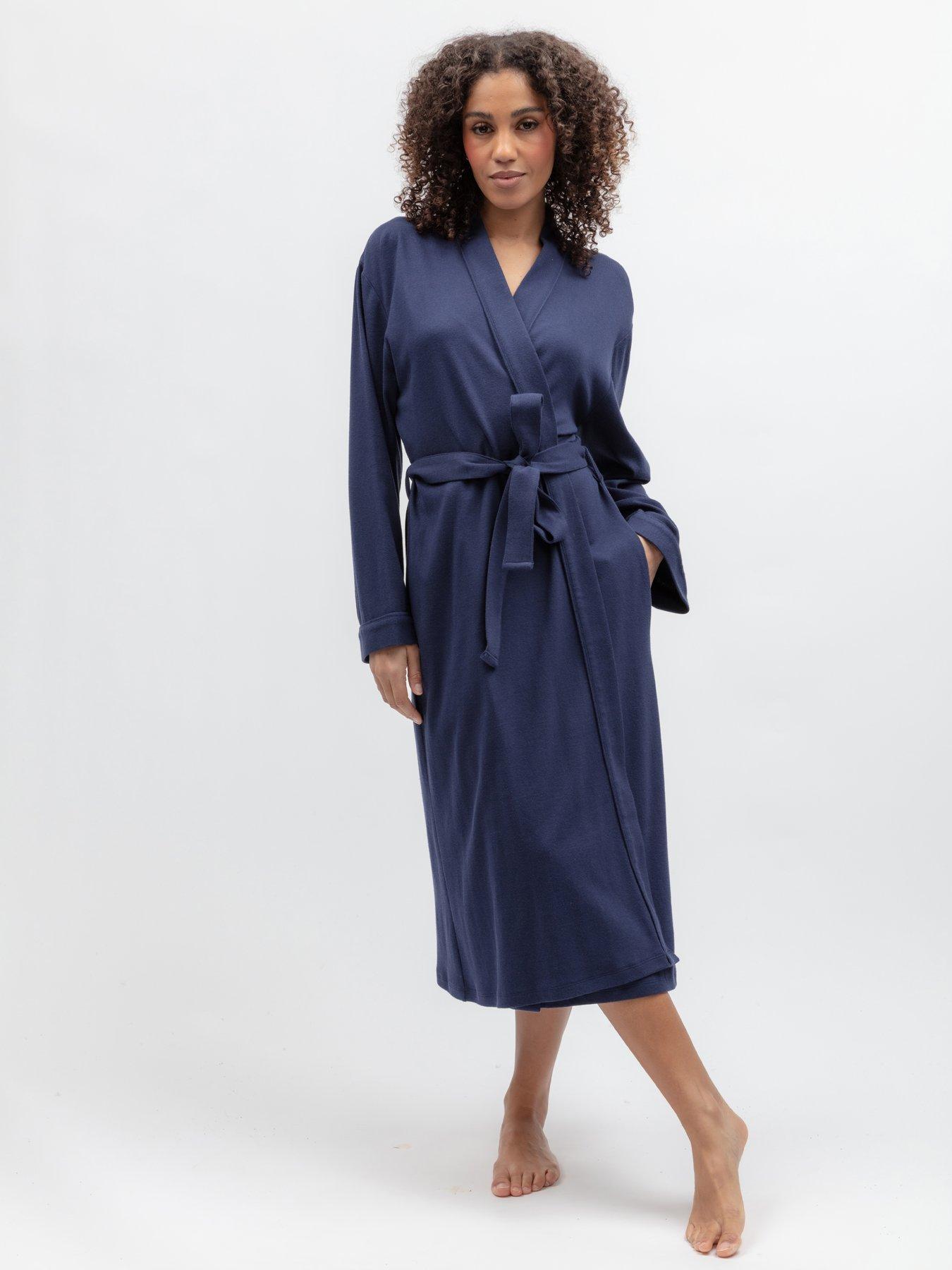 Cyberjammies Cyberjammies Celestial Night Navy 2X2 Ribbed Jersey L/Slv Long Dressing Gown