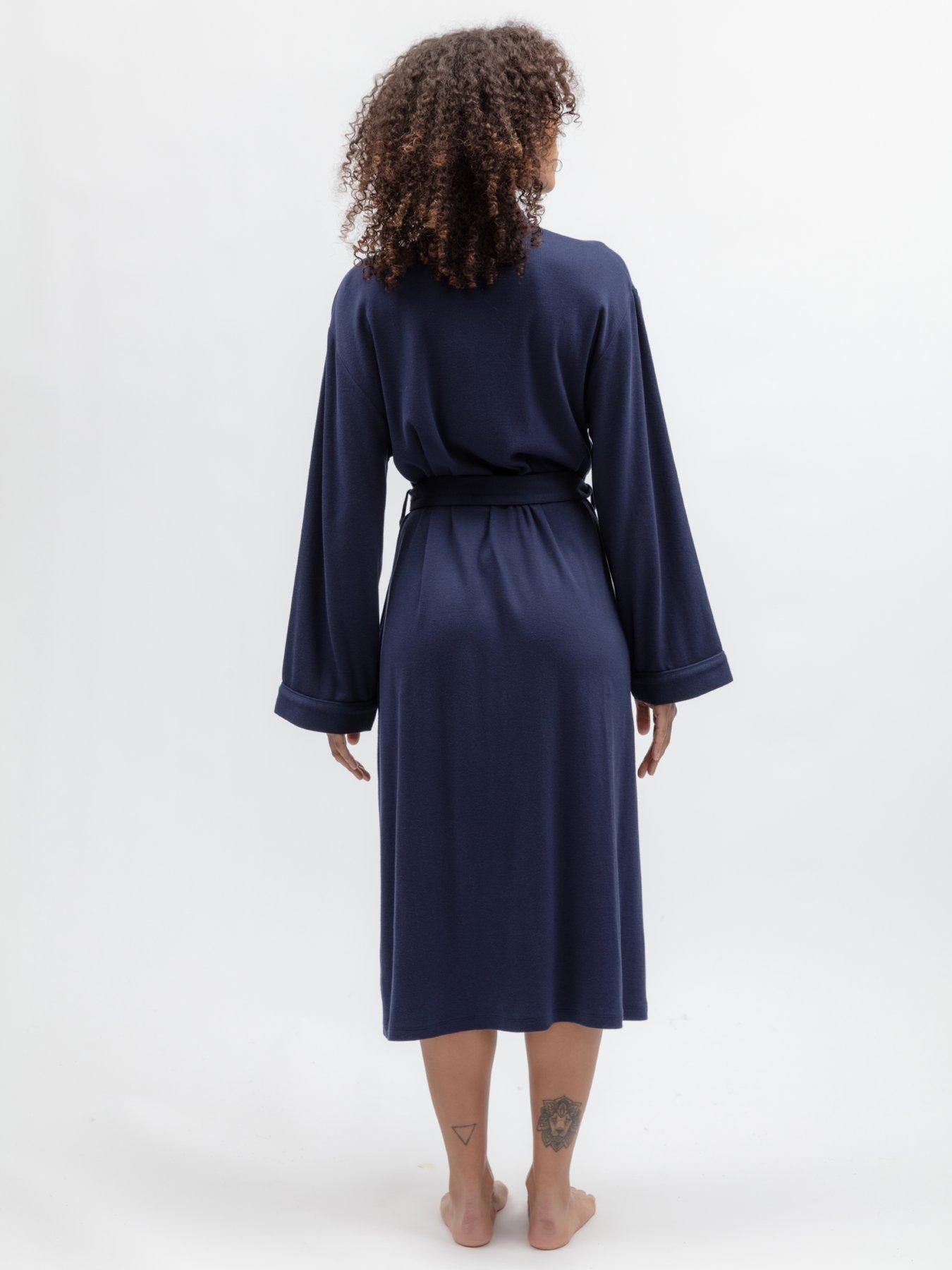 Image 2 of 5 of Cyberjammies Celestial Night Navy 2X2 Ribbed Jersey Long Sleeve&nbsp;Long Dressing Gown - Dark Blue