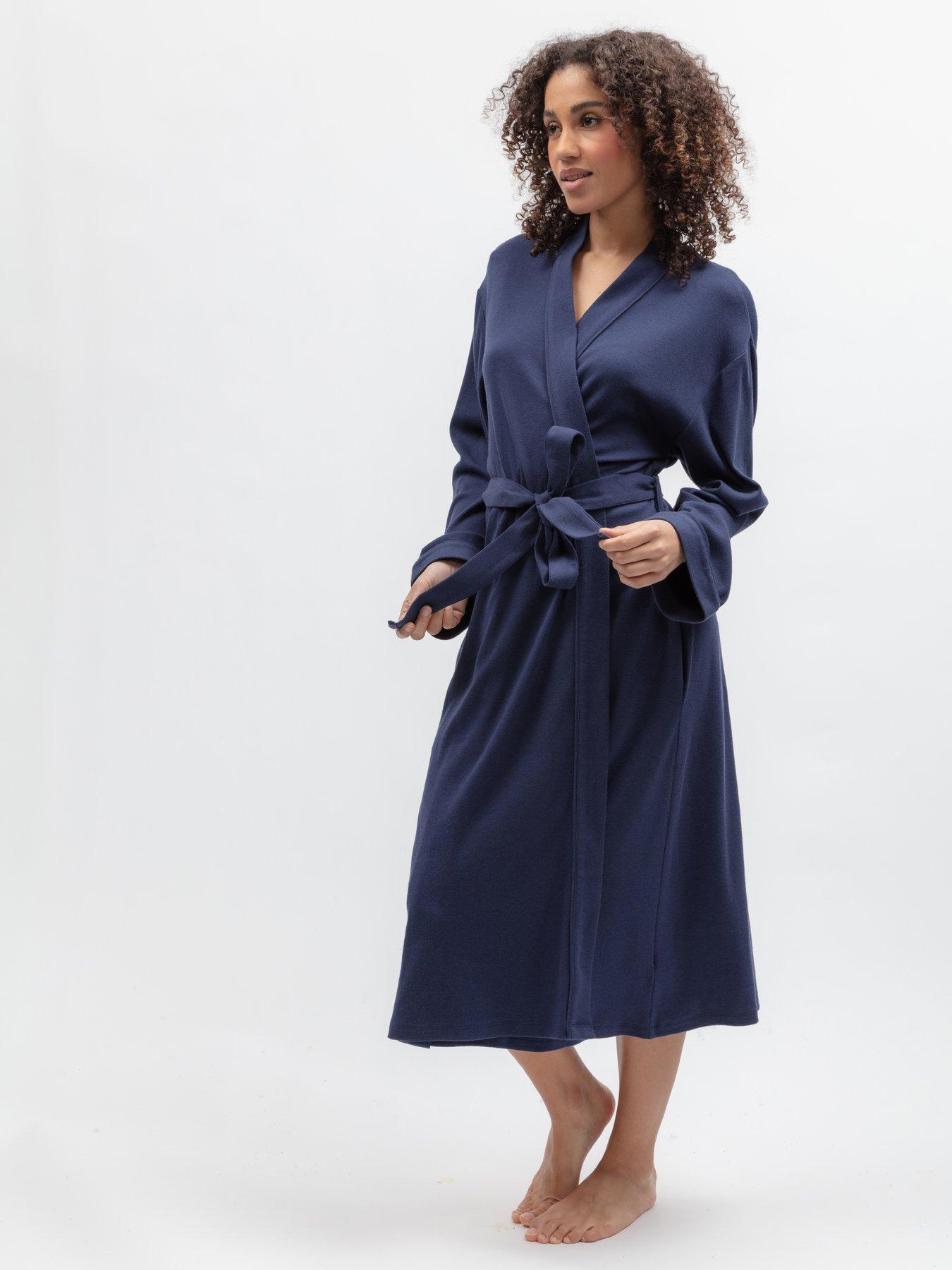 Image 3 of 5 of Cyberjammies Celestial Night Navy 2X2 Ribbed Jersey Long Sleeve&nbsp;Long Dressing Gown - Dark Blue