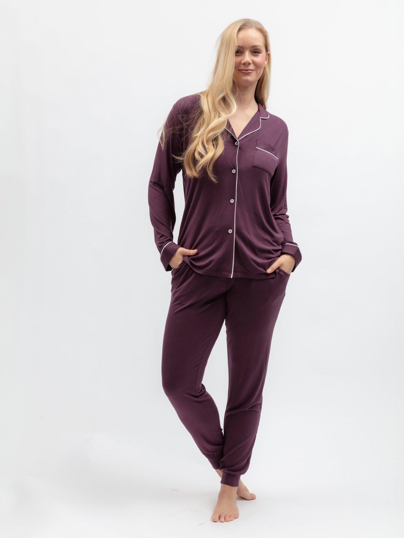 Cyberjammies Wild Slumber Plum Revere Jersey Long Sleeve Pyjama Set
