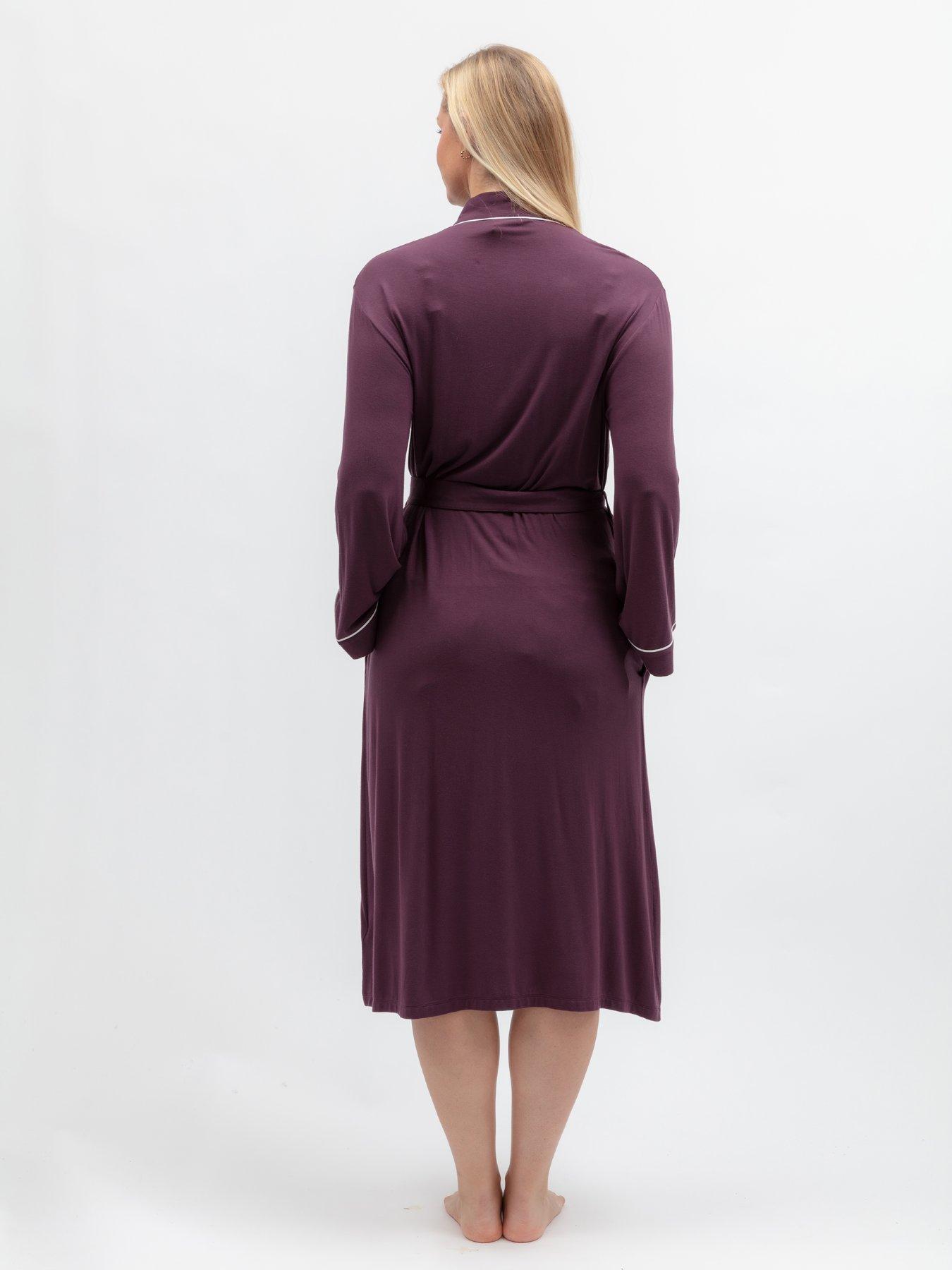 Image 2 of 6 of Cyberjammies Wild Slumber Plum Jersey Longsleeve Long Dressing Gown
