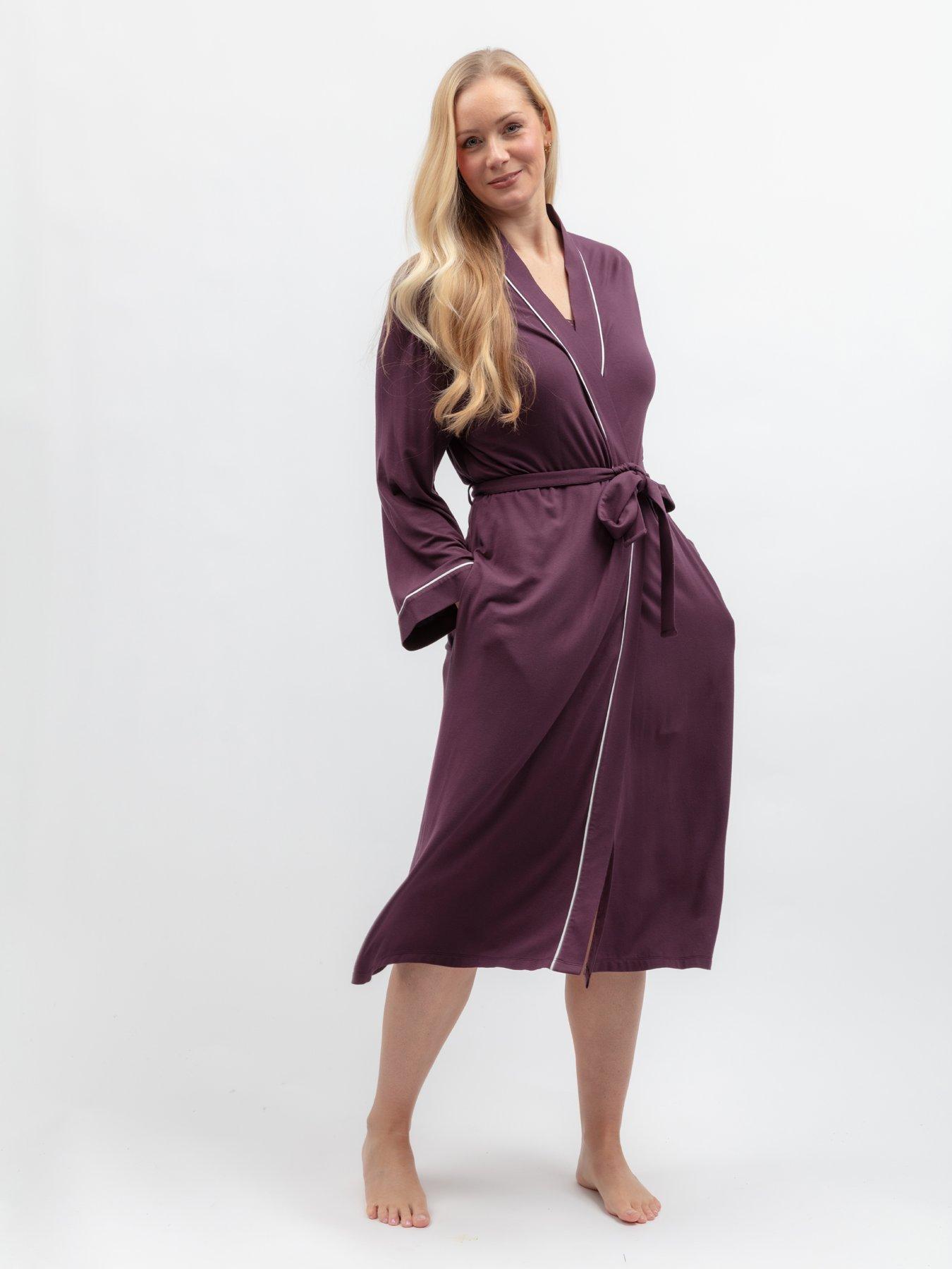Image 3 of 6 of Cyberjammies Wild Slumber Plum Jersey Longsleeve Long Dressing Gown