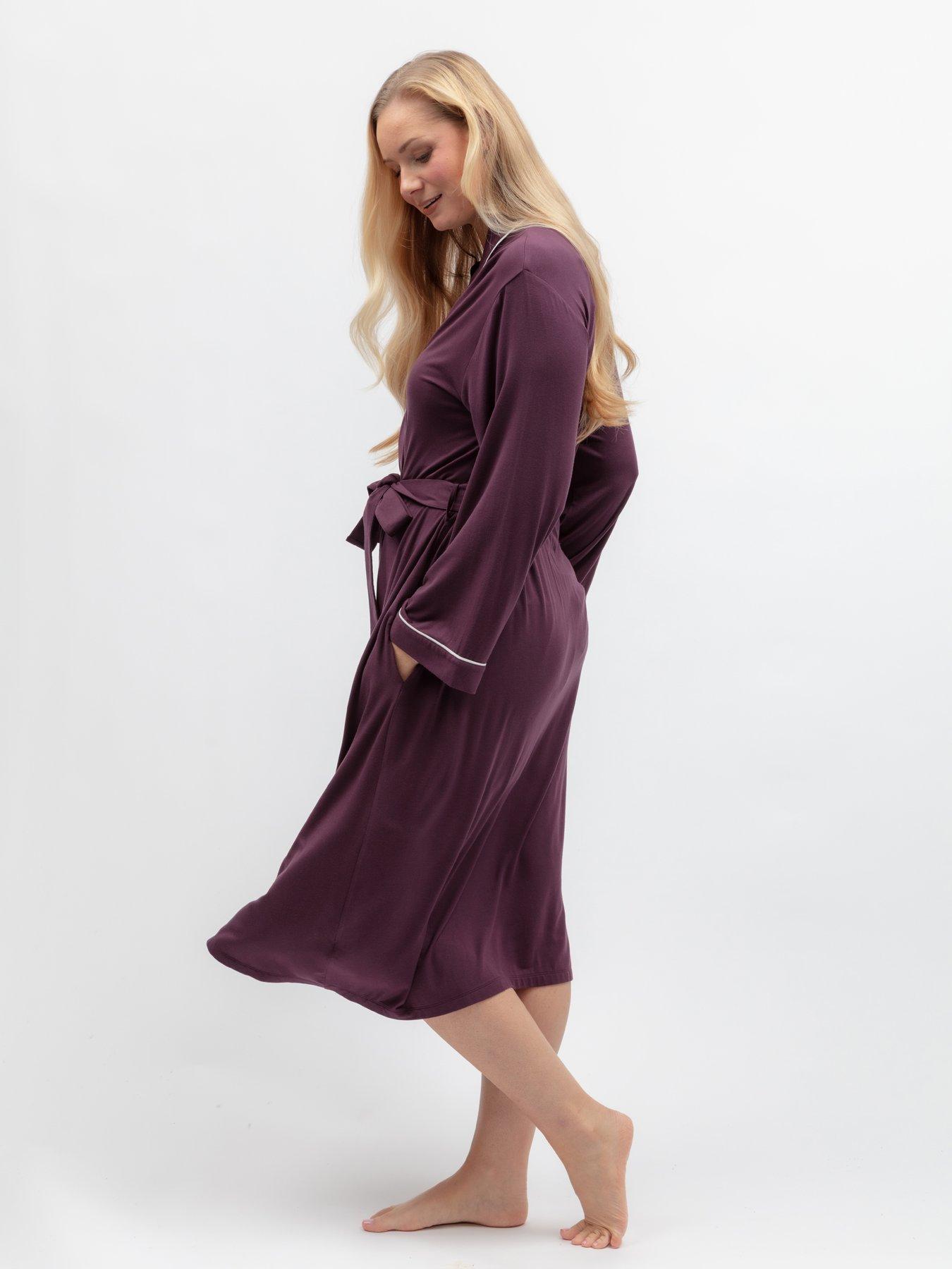 Image 4 of 6 of Cyberjammies Wild Slumber Plum Jersey Longsleeve Long Dressing Gown