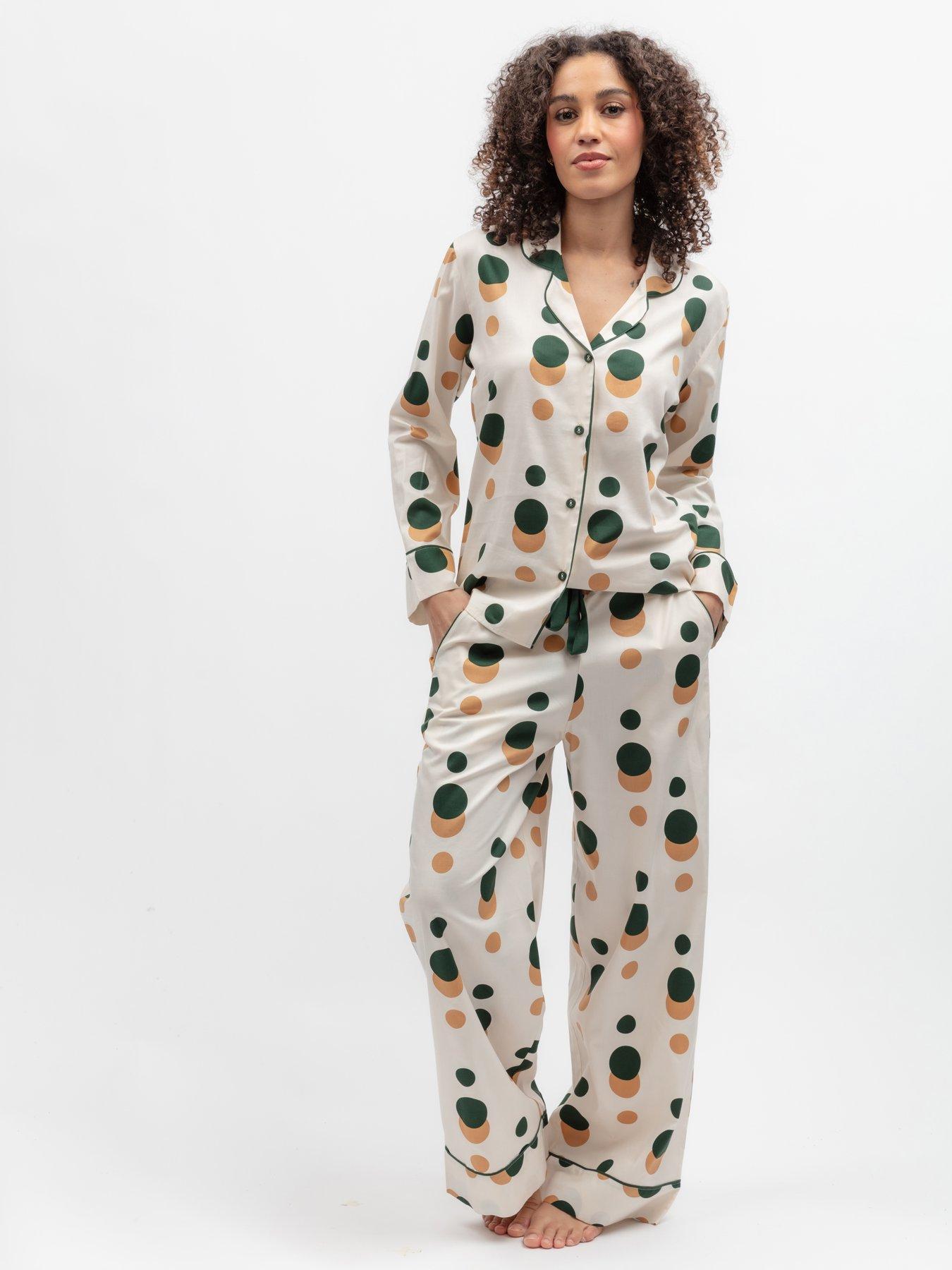 Cyberjammies Cyberjammies Ember Cream Spot Print Longsleeve Pyjama Set