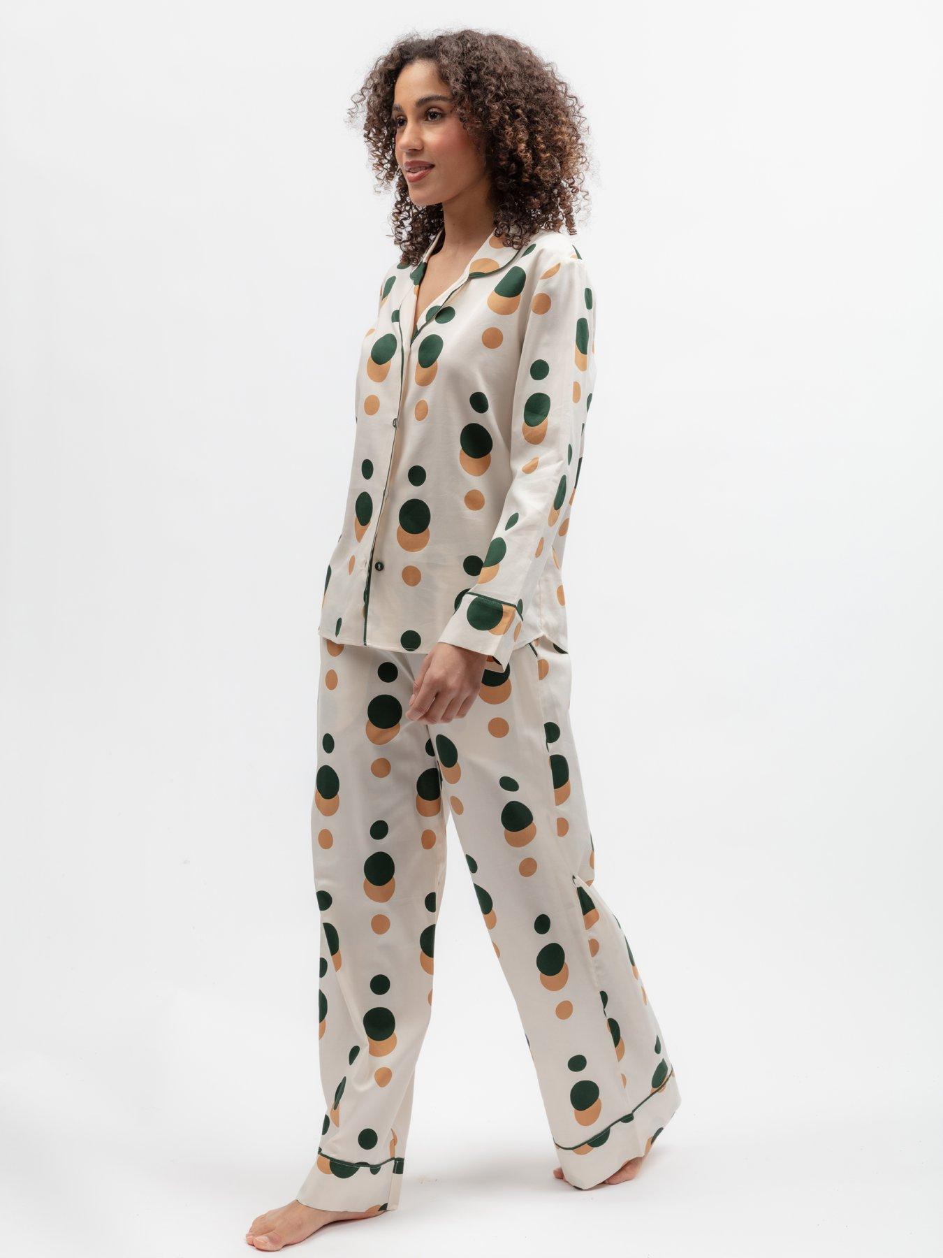 Image 4 of 6 of Cyberjammies Ember Cream Spot Print Longsleeve Pyjama Set