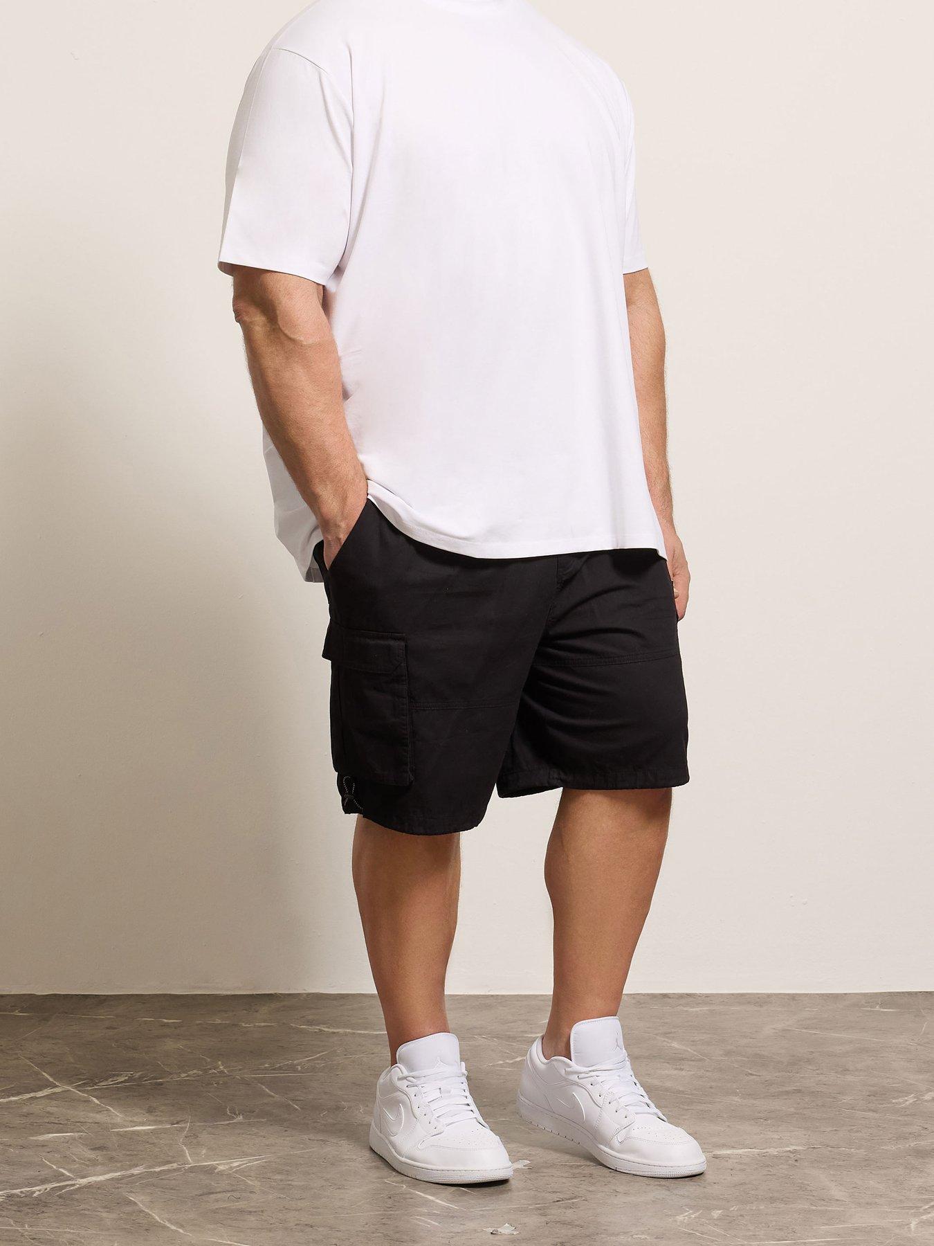 front image of badrhino-cargo-shorts-black