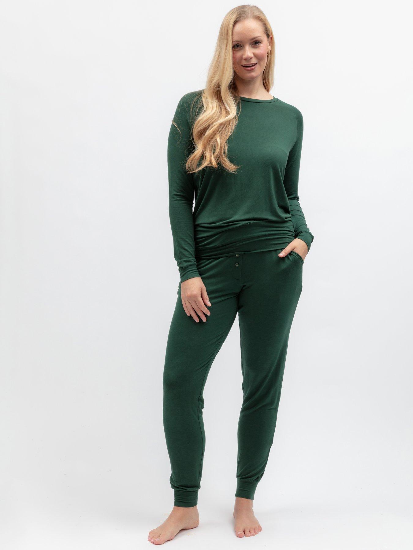 Cyberjammies Cyberjammies Ember Dark Green Slouch Longsleeve Jersey Top  &  Pyjama Set