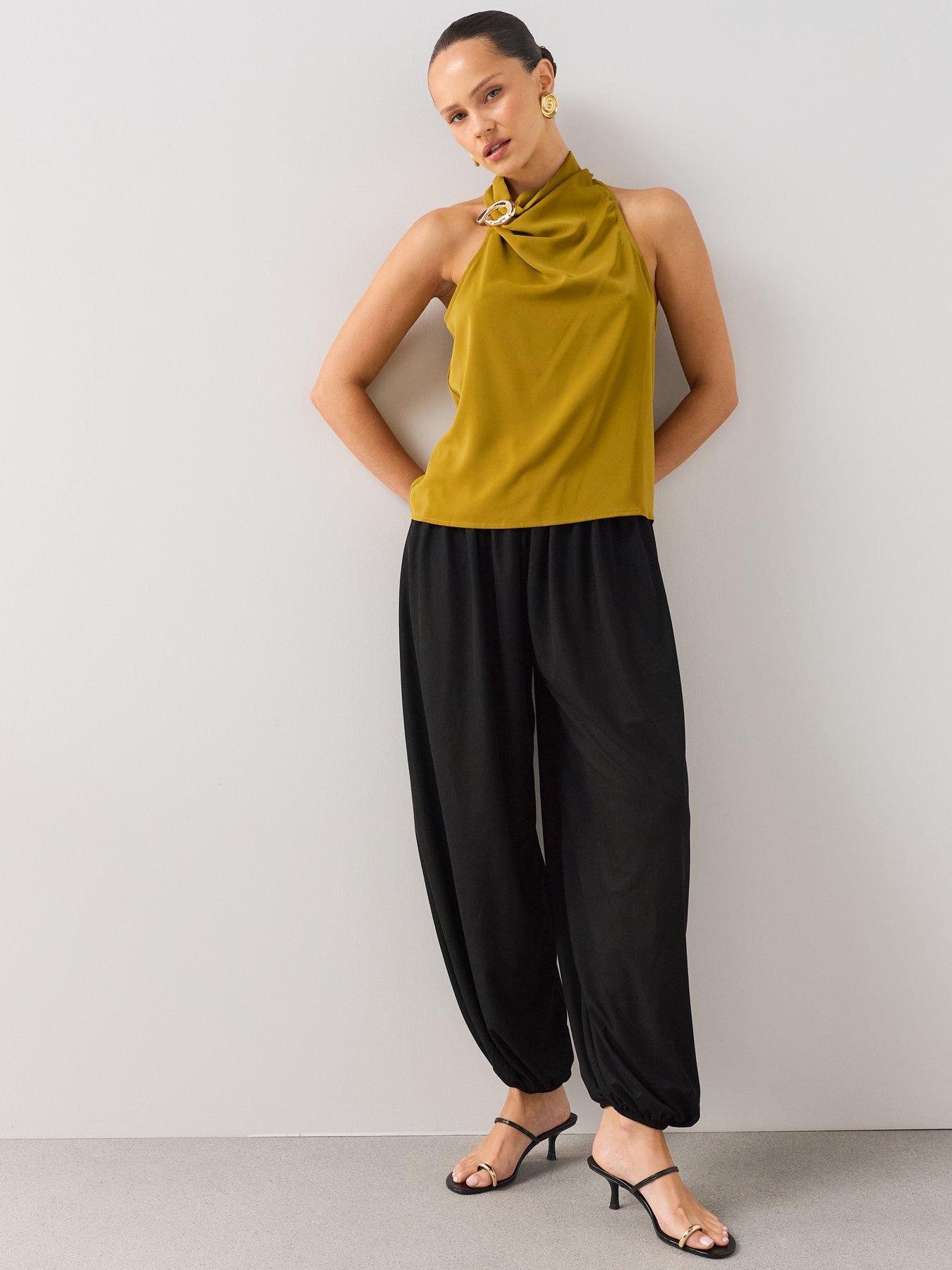Image 6 of 7 of The Very Collection Gold Detail Cowl Neck Blouse