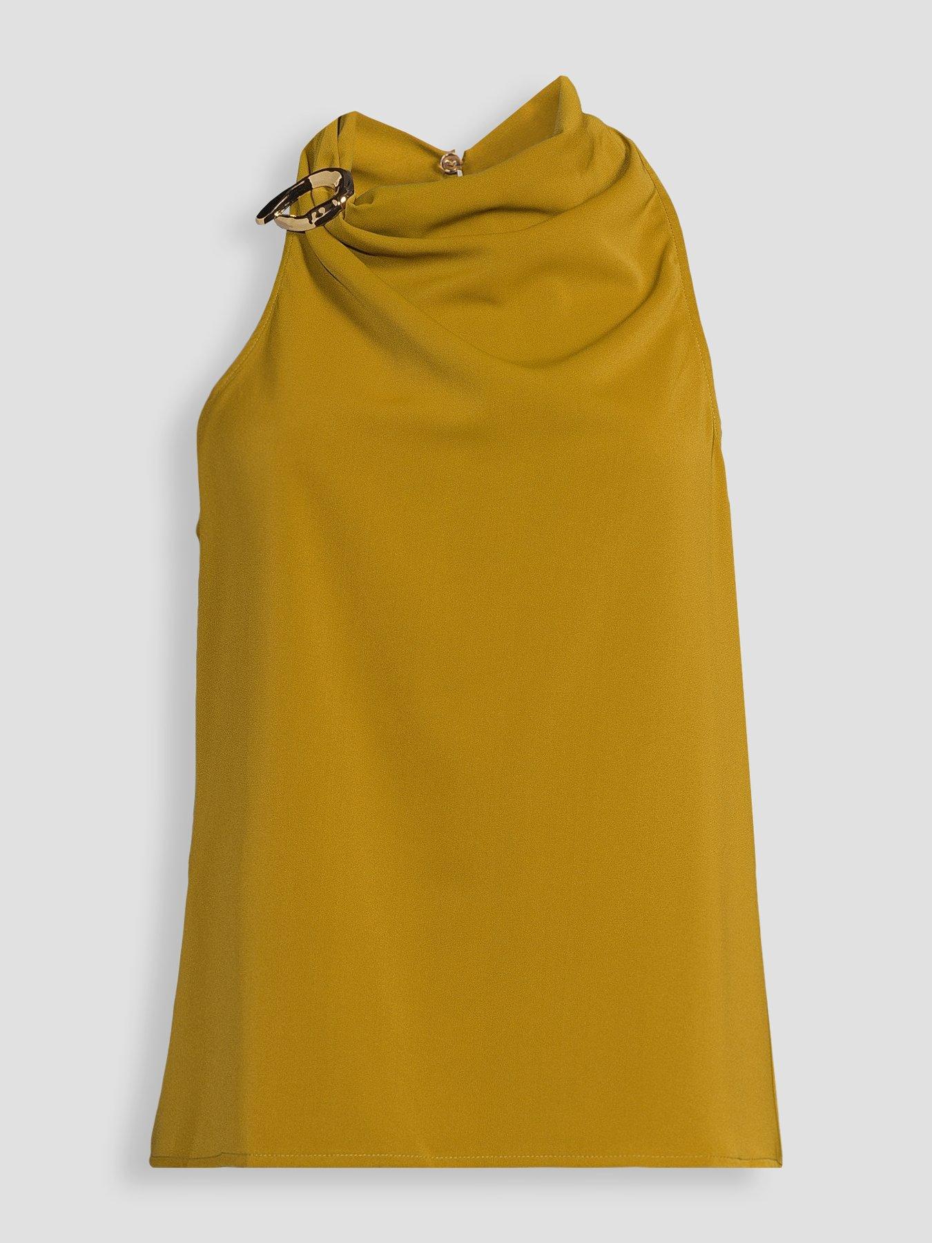 Image 7 of 7 of The Very Collection Gold Detail Cowl Neck Blouse