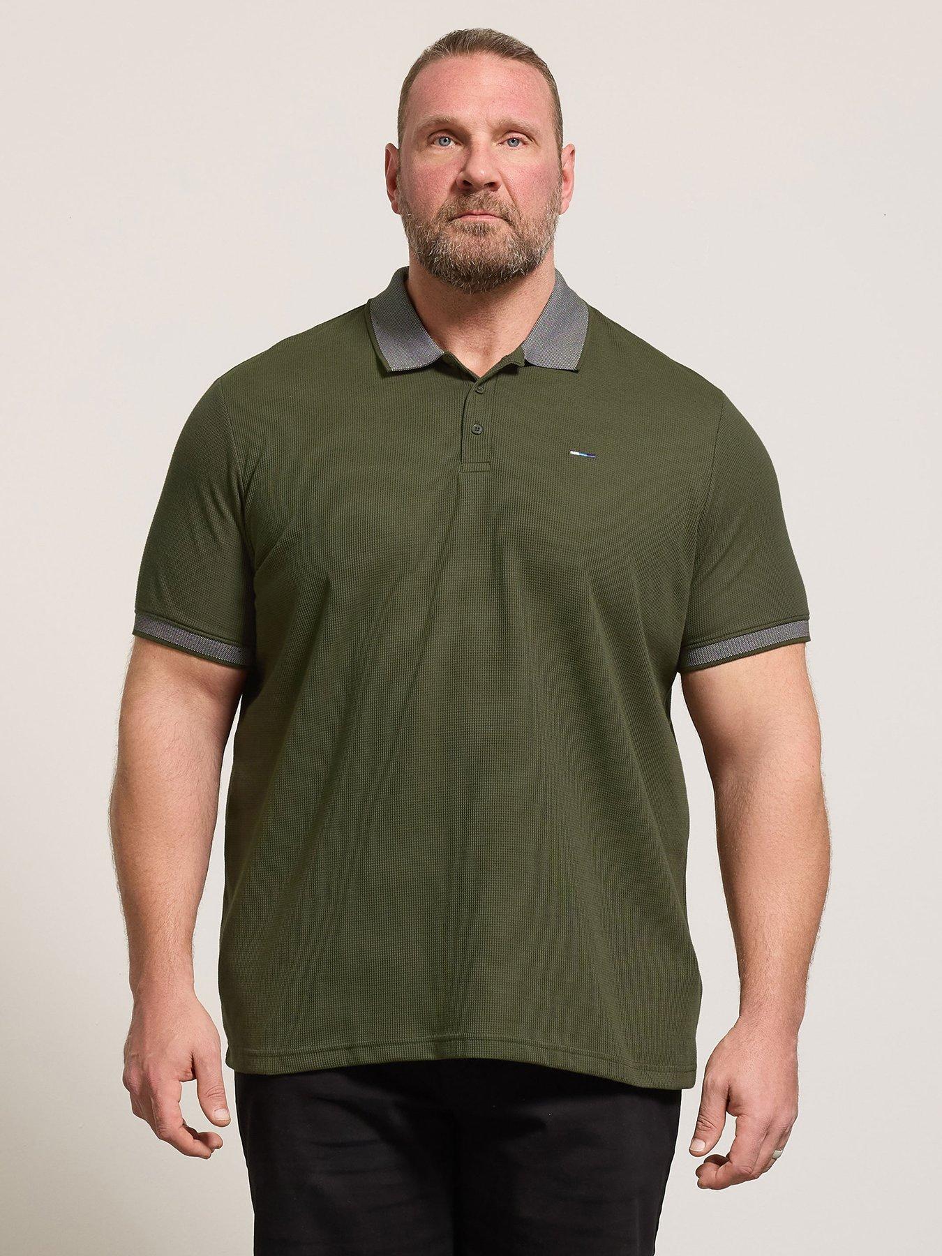 badrhino-two-tone-waffle-polo-shirt-green