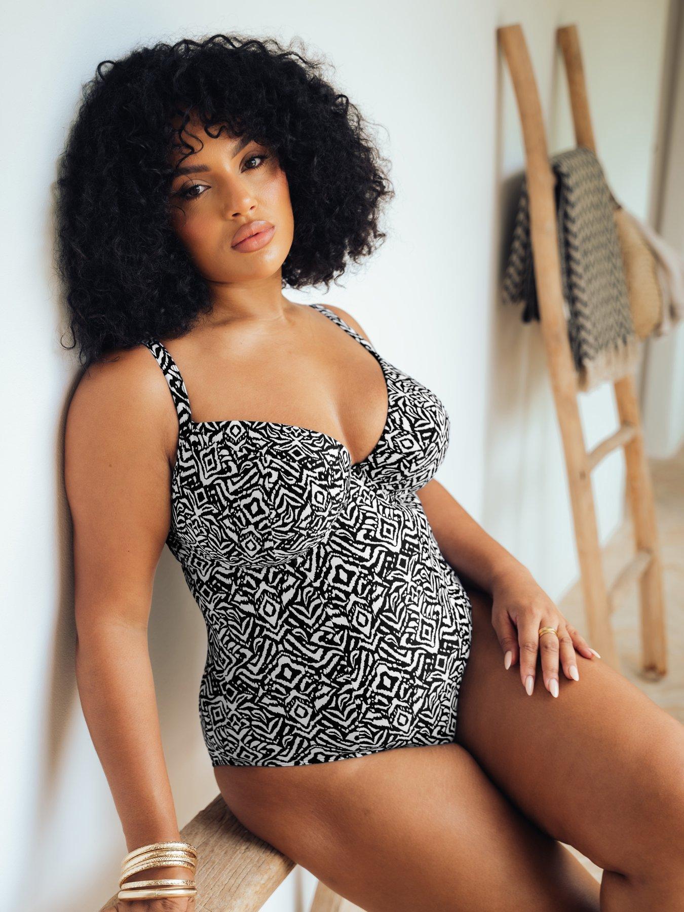 Curvy Kate Curvy Kate Wild Horizon Padded Plunge Swimsuit (seocnd Sizes) - Black Print