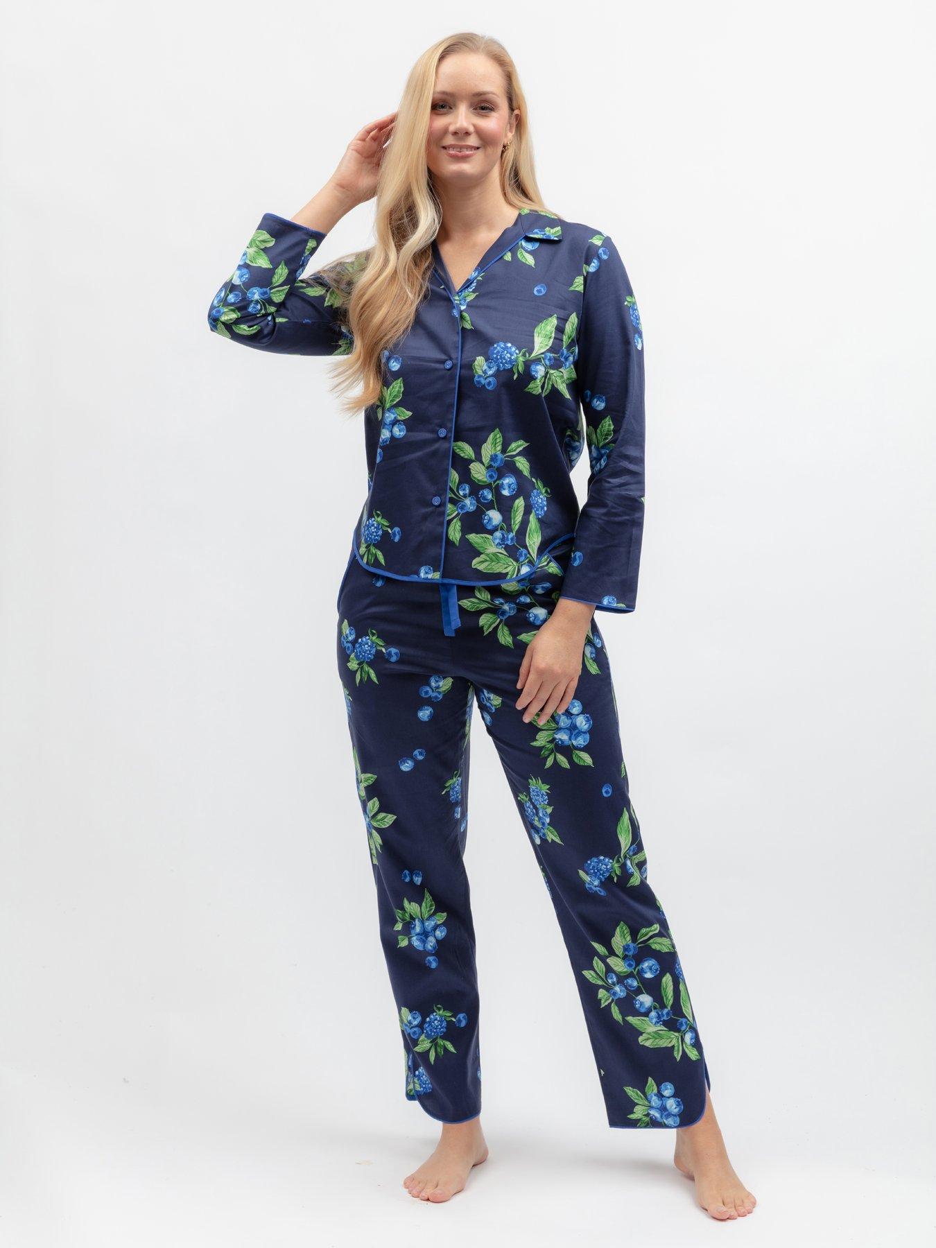 Cyberjammies Cyberjammies Midnight Berry Navy Fruit Print L/Slv Pyjama Top  &  Bottoms Set