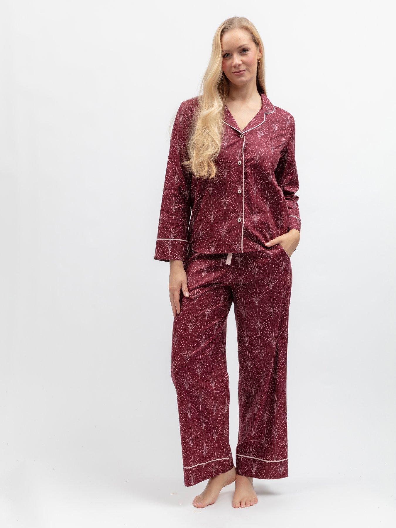 Cyberjammies Blush Botanica Berry Geo Print L/Slv Pyjama Top  &  Bottoms Set