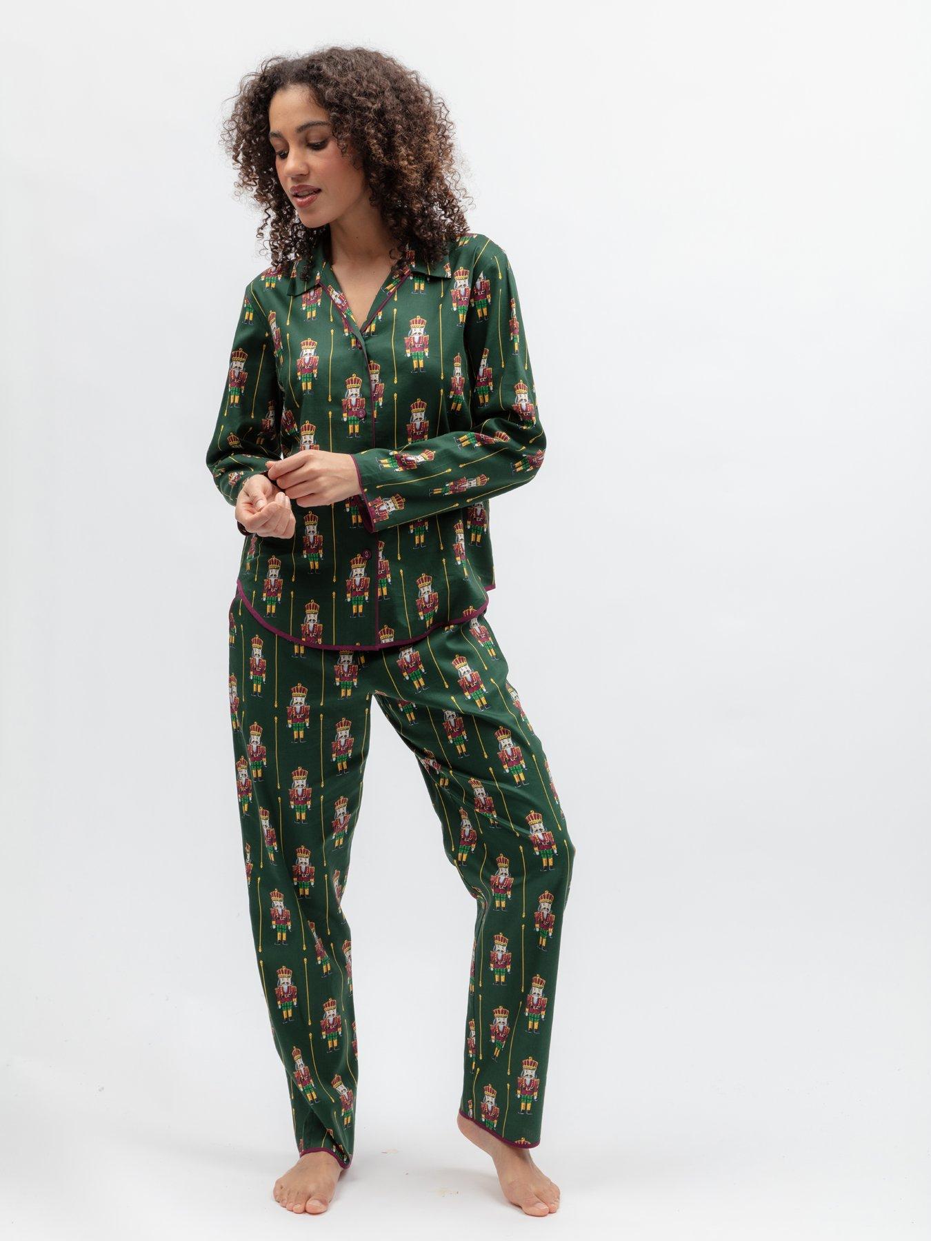 Image 4 of 6 of Cyberjammies Cyberjammies Enchanted Nutcracker Dark Green Nutcracker Print Longsleeve Pyjama Set