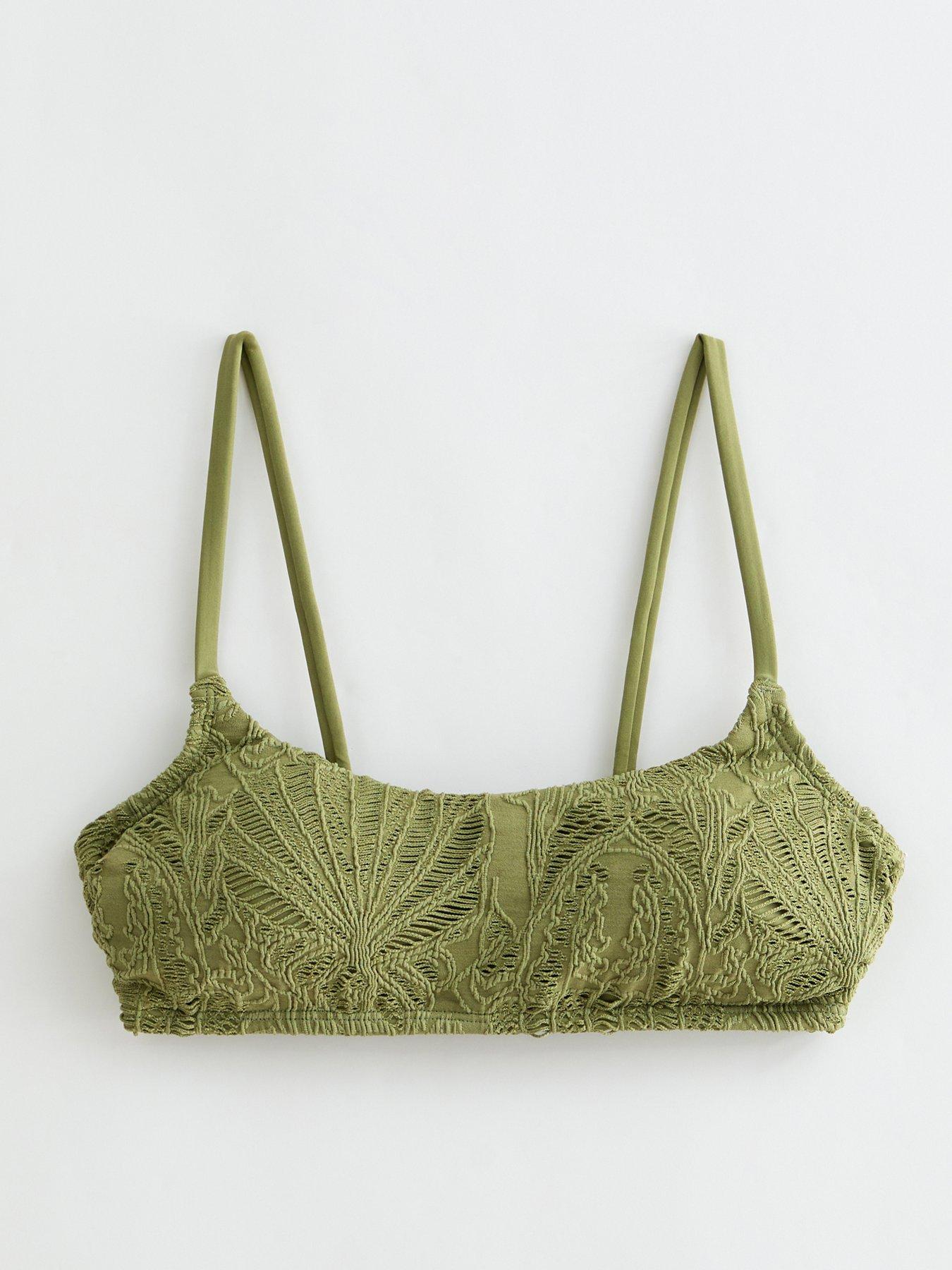Image 6 of 6 of New Look Crochet Bikini Top - Light Green