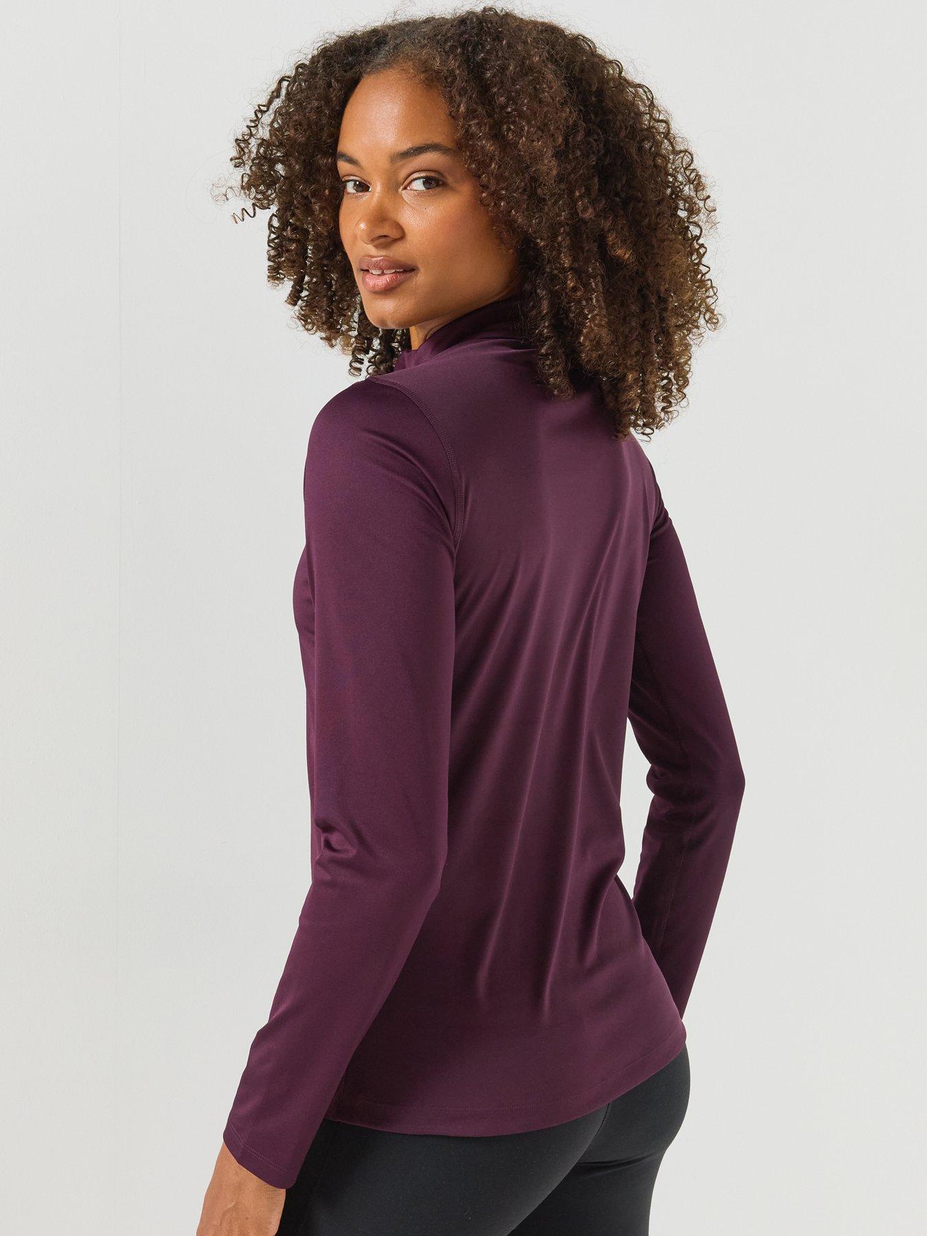 Image 2 of 6 of Asics Womens Running Core Long Sleeve 1/2 Zip Winter Top - Brown