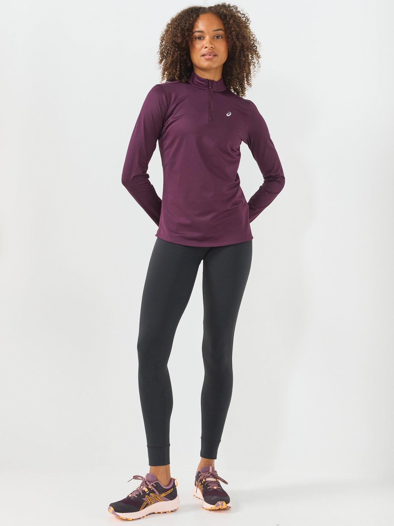Image 3 of 6 of Asics Womens Running Core Long Sleeve 1/2 Zip Winter Top - Brown