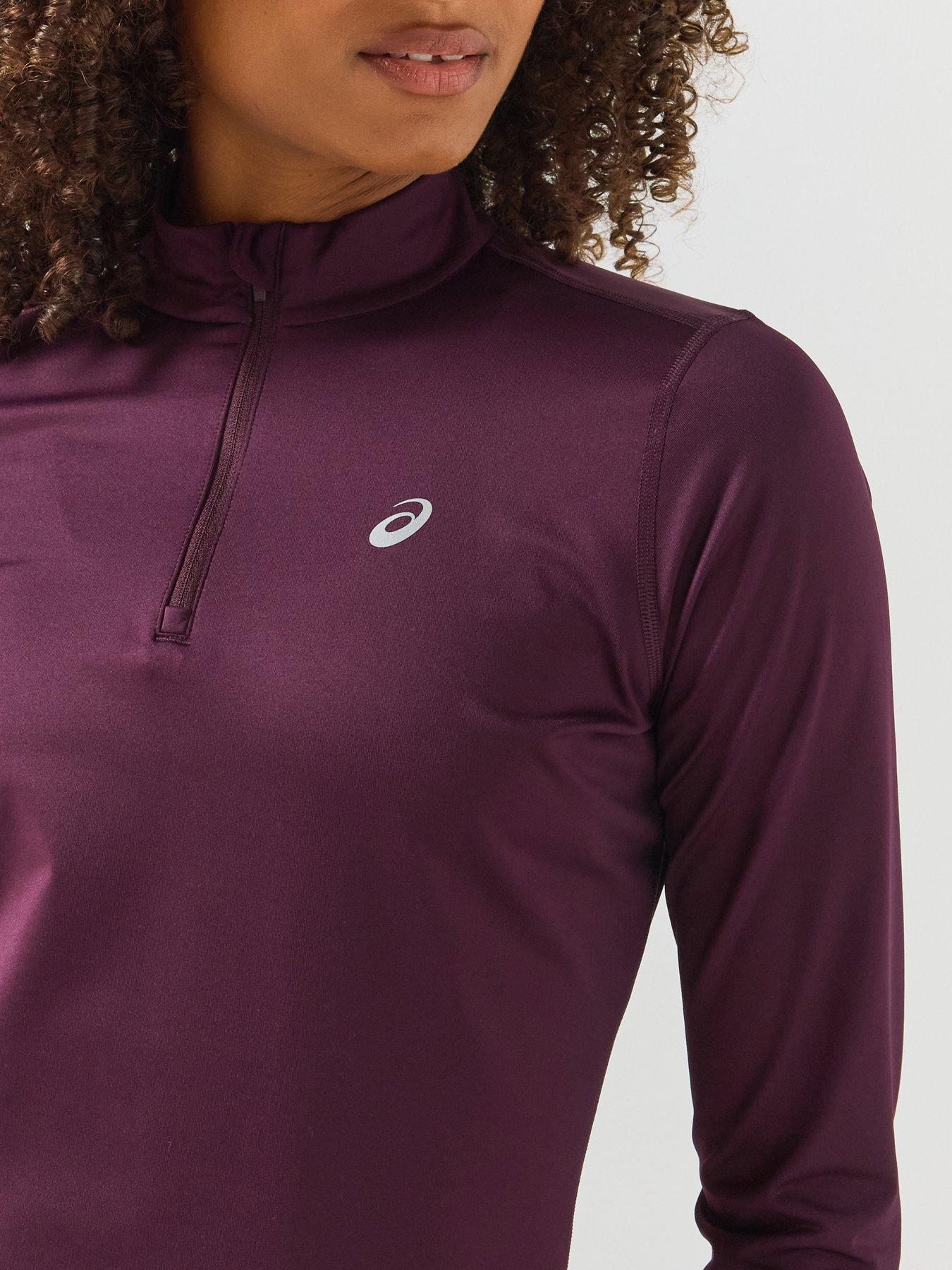 Image 5 of 6 of Asics Womens Running Core Long Sleeve 1/2 Zip Winter Top - Brown