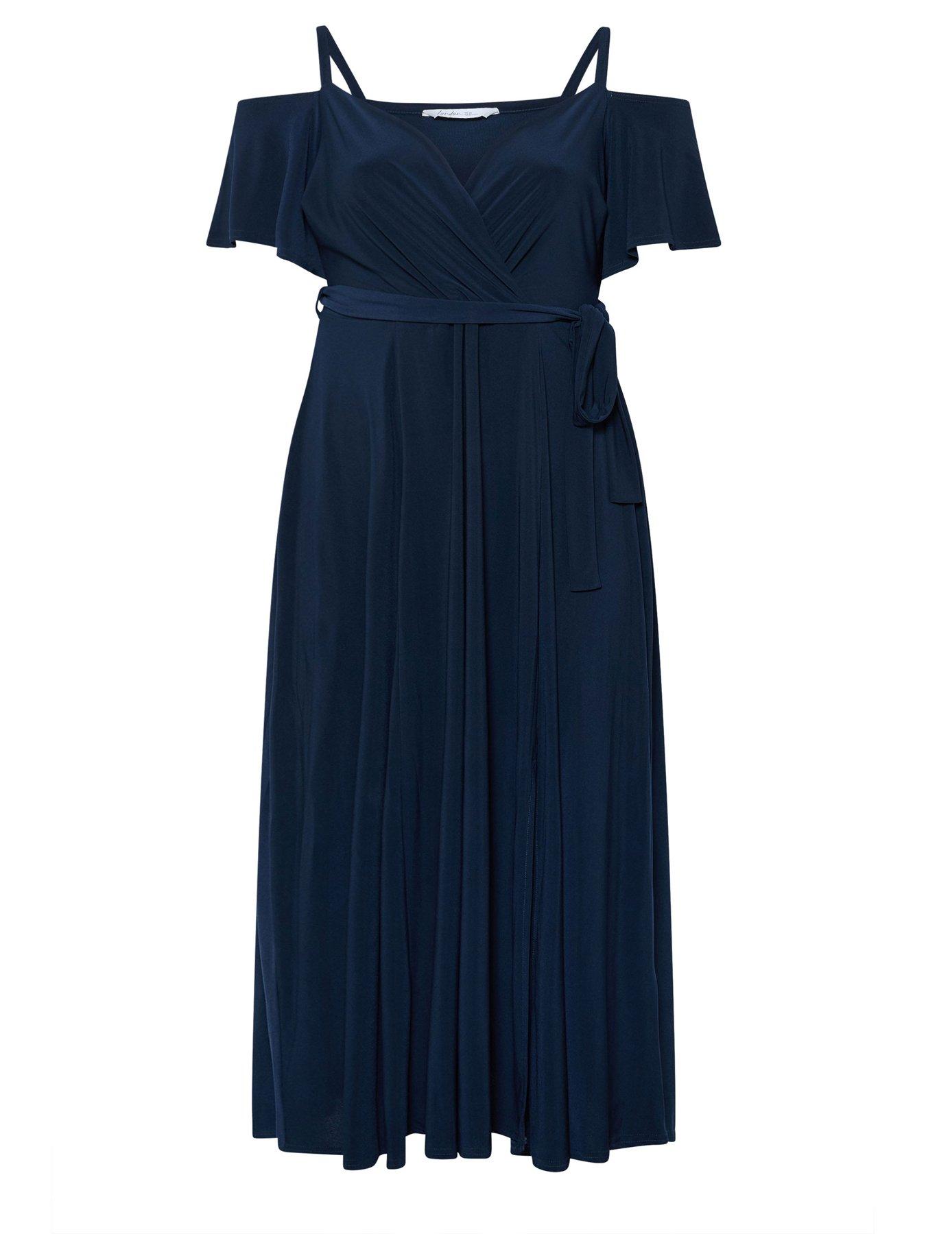 Image 5 of 5 of Yours Curve Cold Shoulder Maxi Dress - Blue