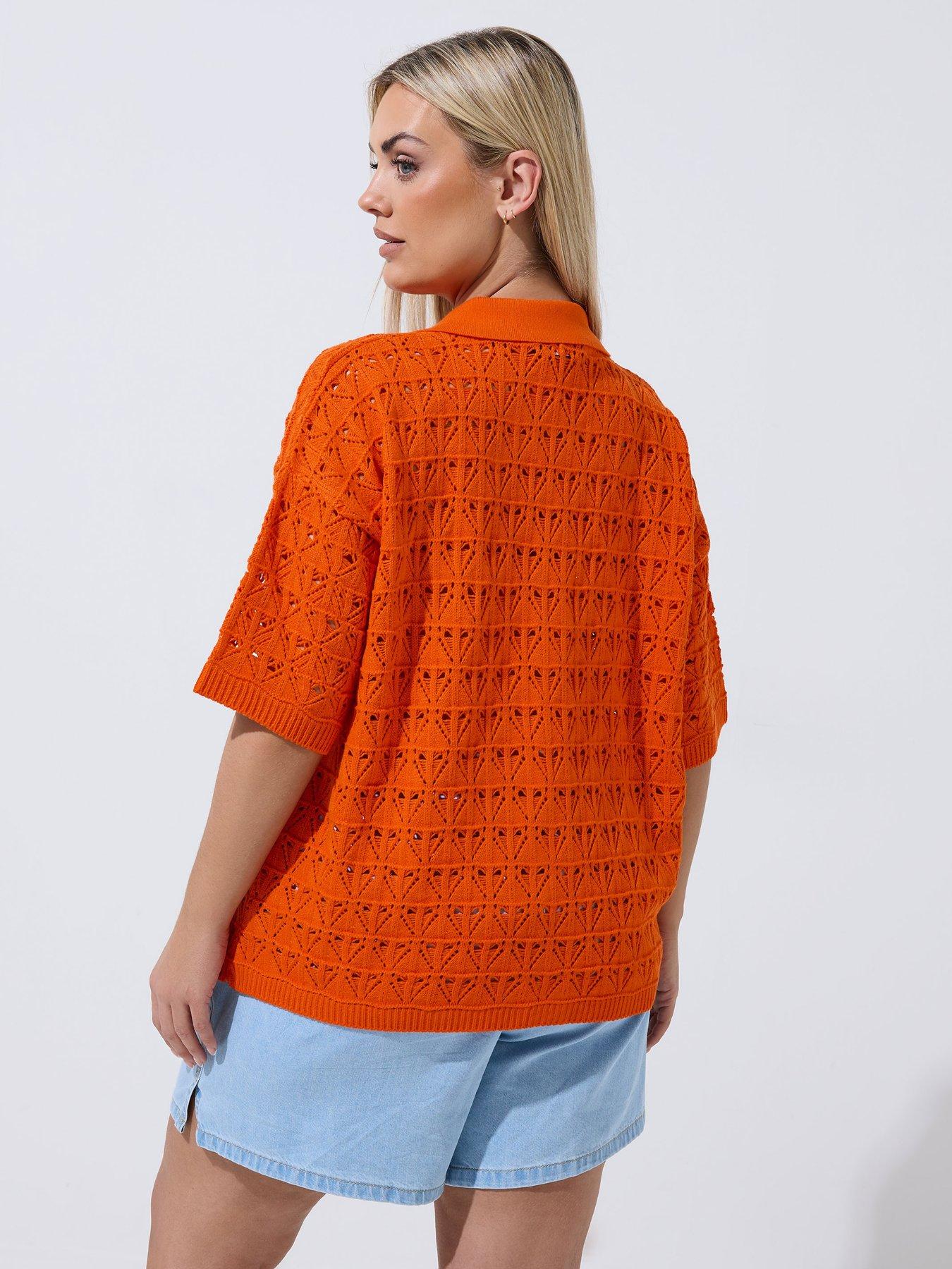 stillFront image of yours-curve-crochet-shirt