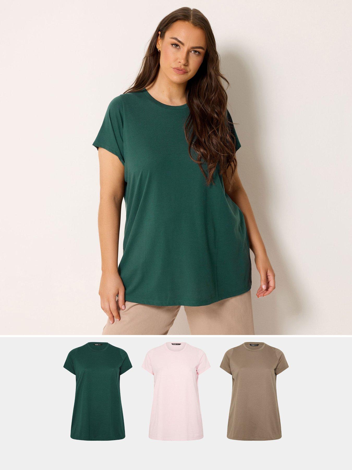 Yours Curve 3 Pack Core T-shirts