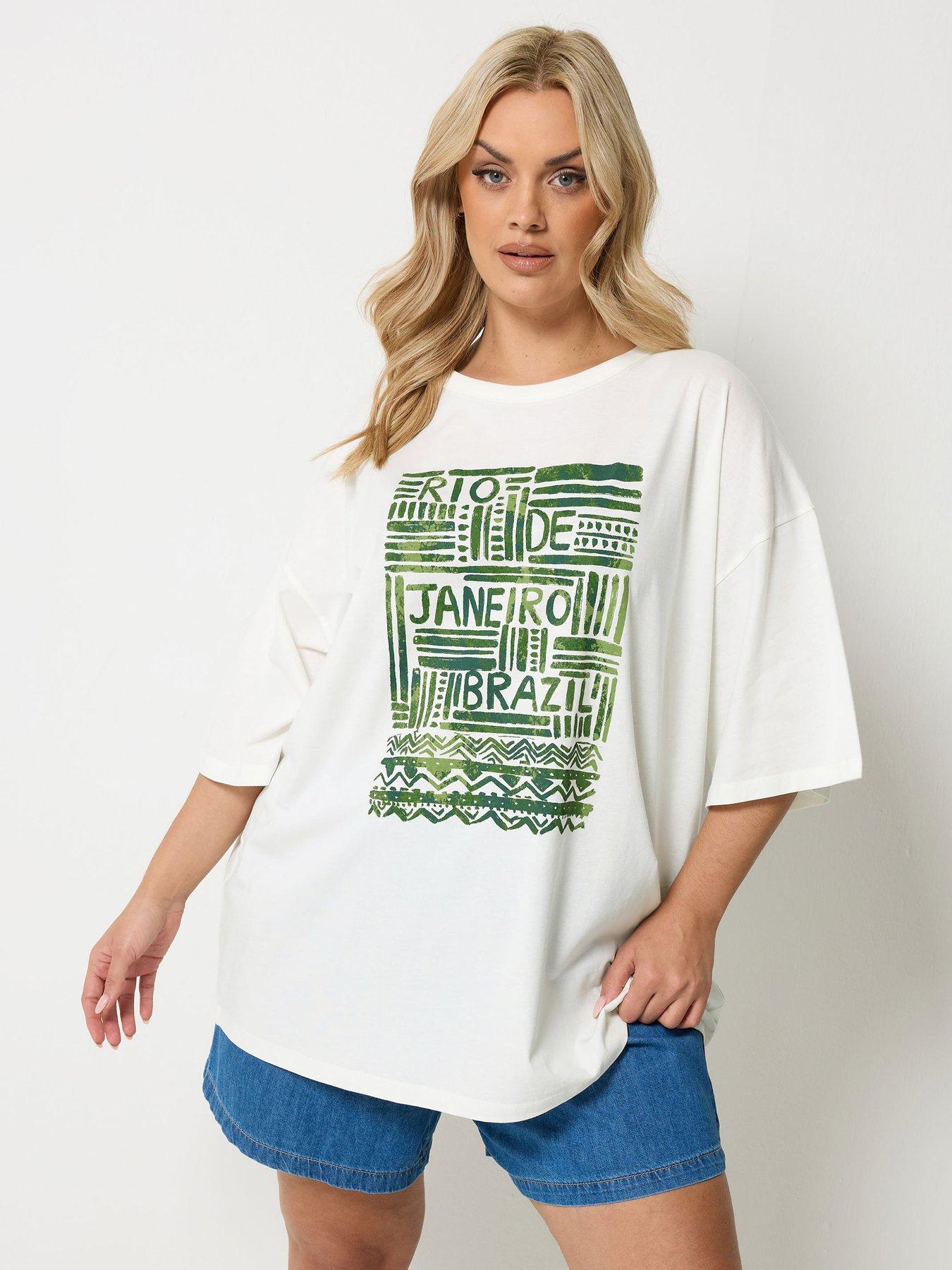 Yours Curve Placement Boxy T-shirt