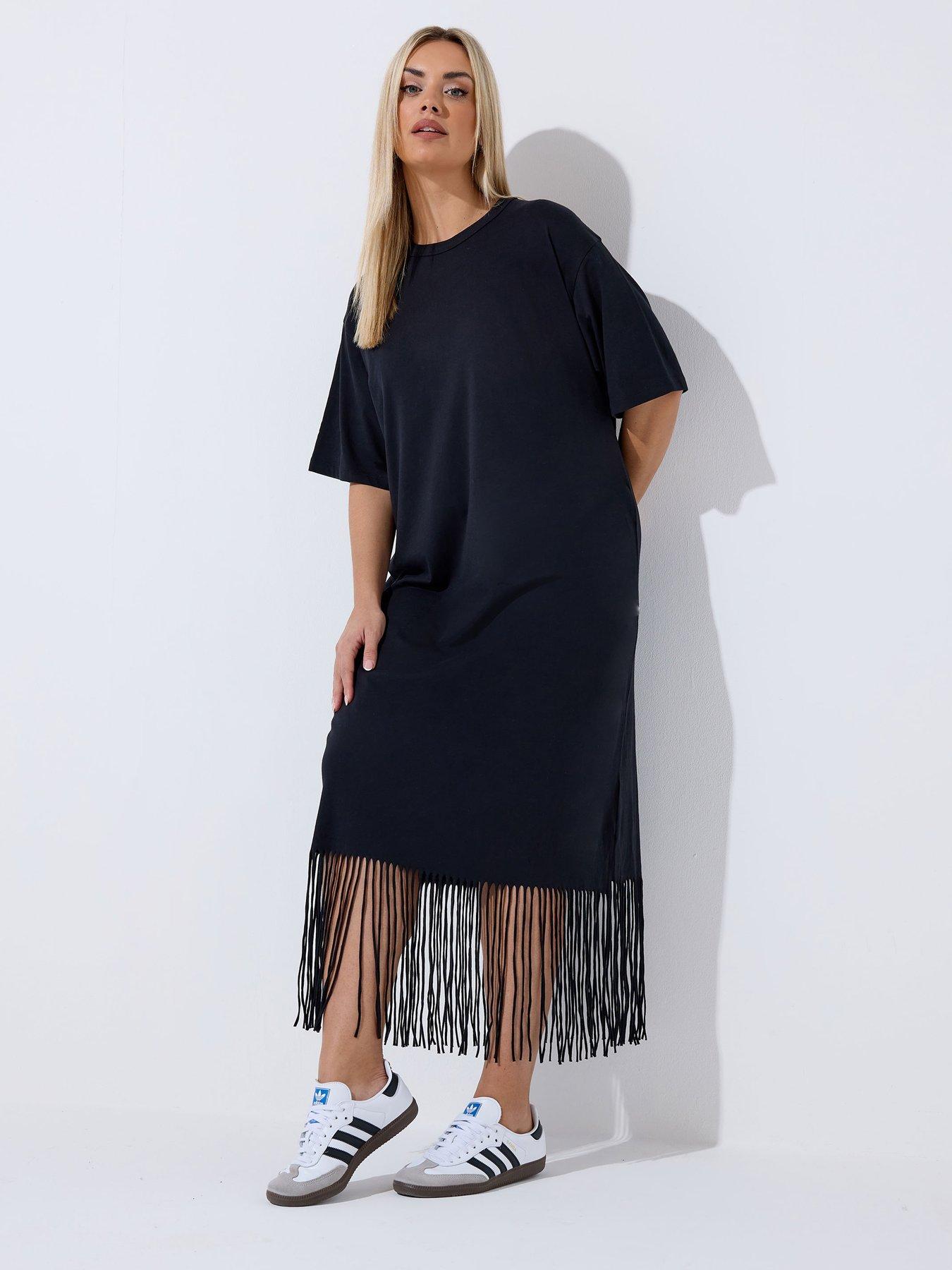 Yours Curve Tassel Beach Dress - Black