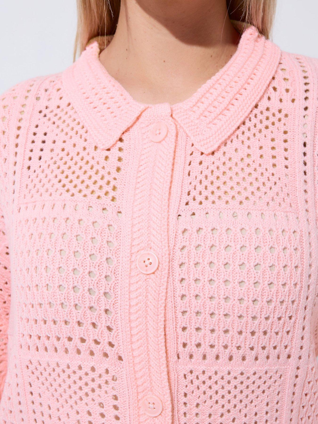 Image 5 of 6 of Yours Curve Crochet Square Shirt