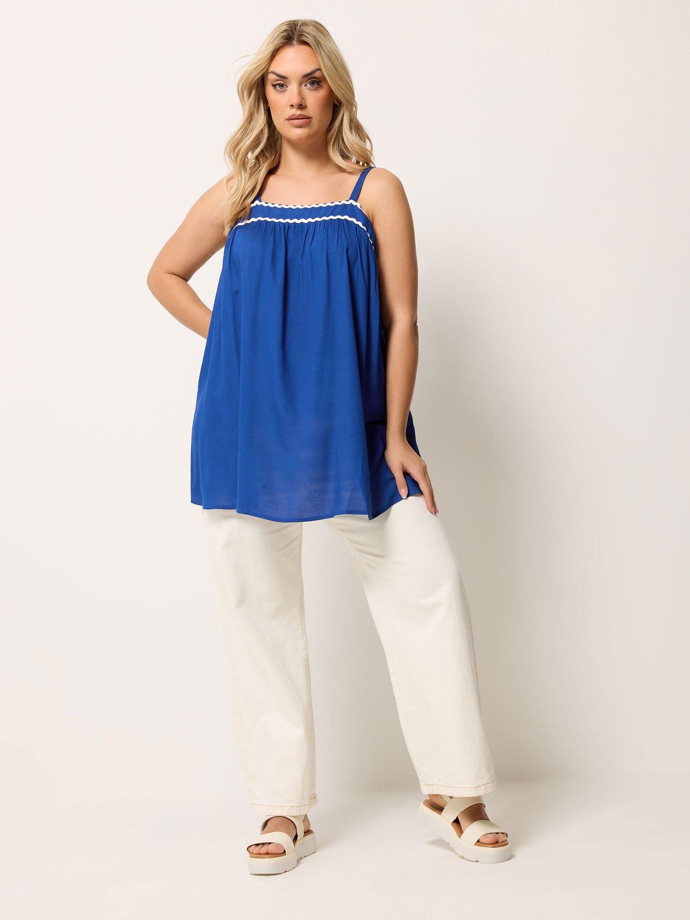  image of yours-curve-ric-rac-cami-blue