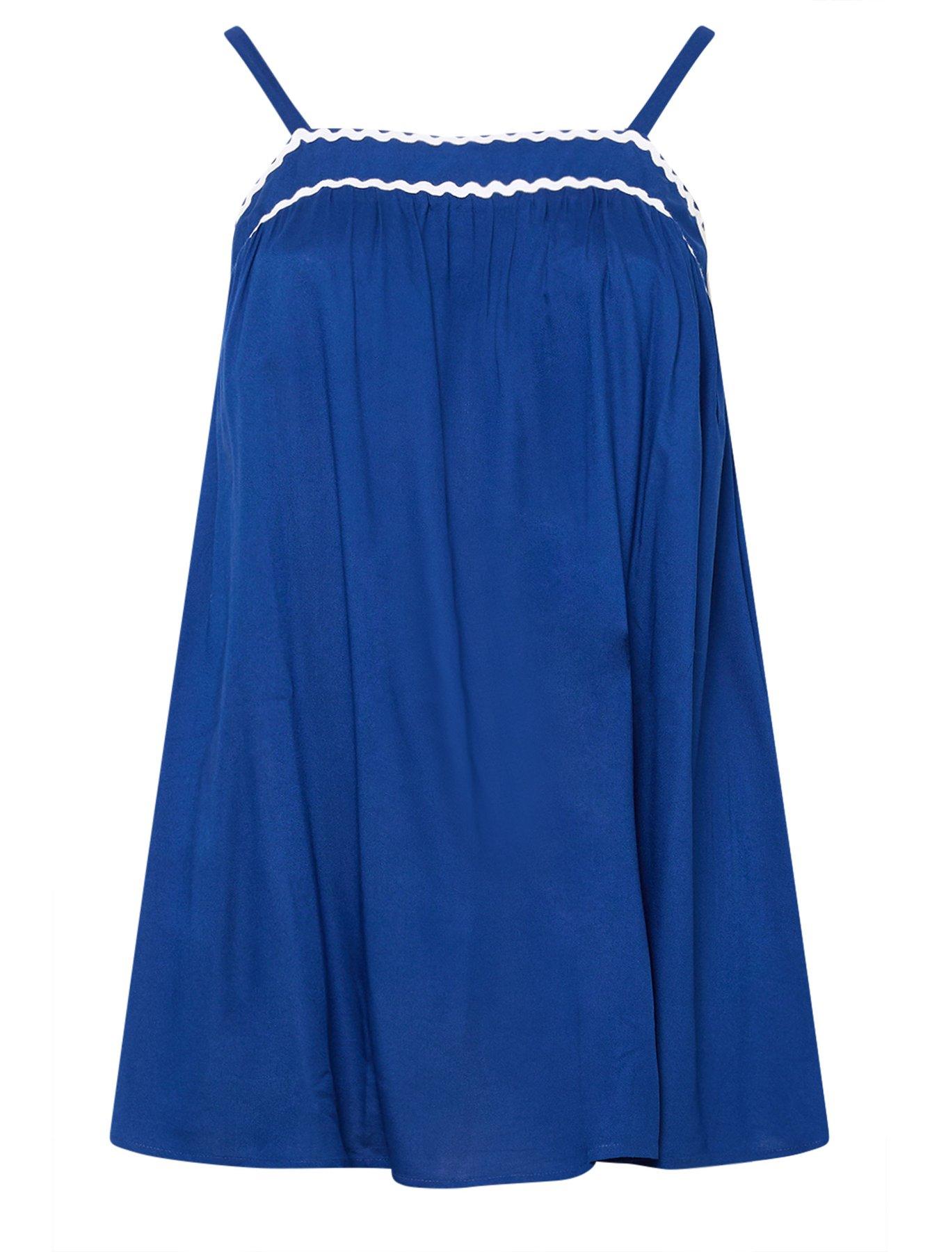  image of yours-curve-ric-rac-cami-blue