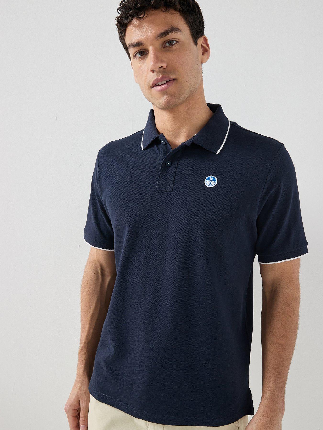 North Sails Tipped Collar Short Sleeve Polo Shirt - Navy