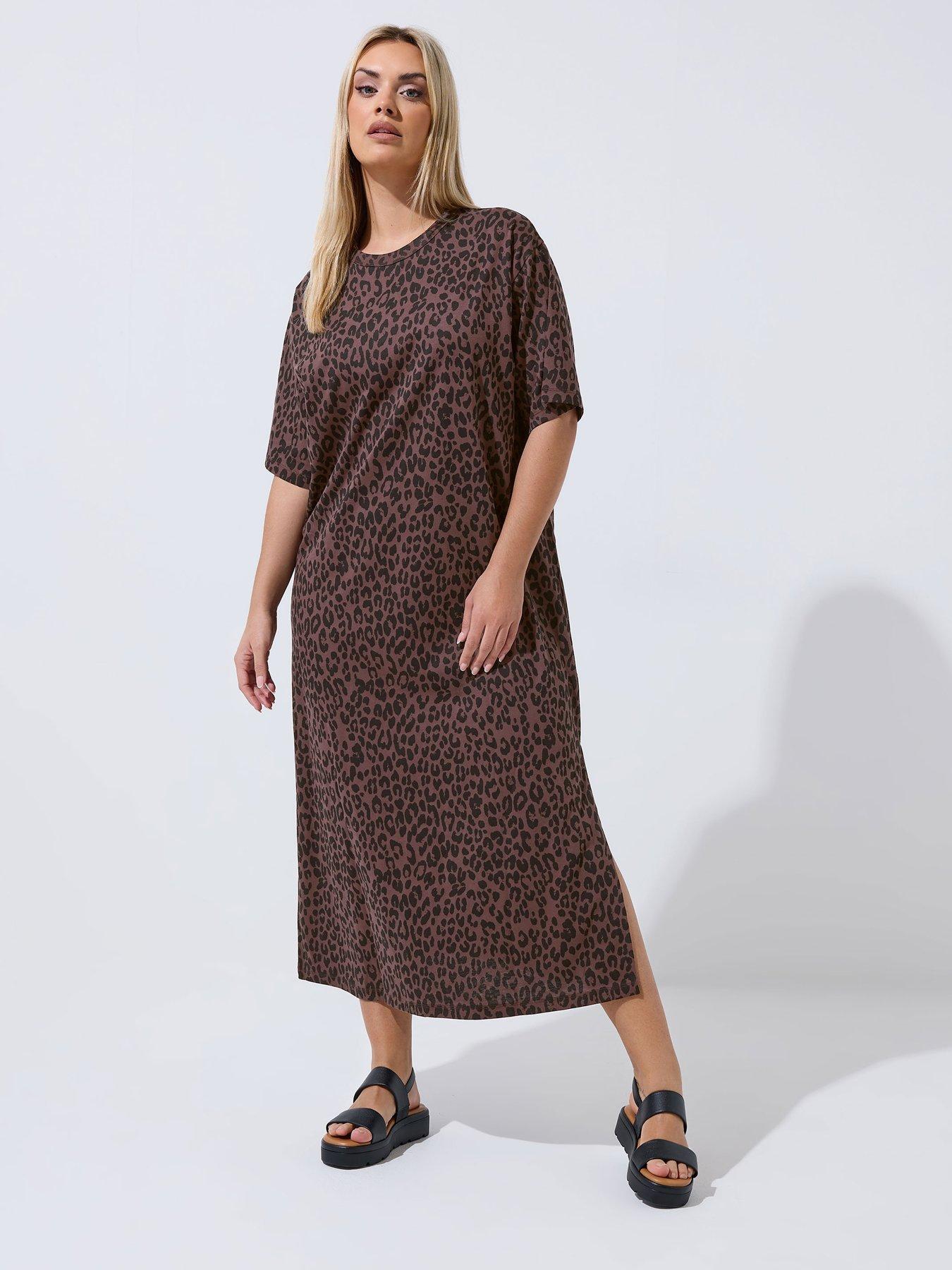 Image 1 of 5 of Yours Curve Leopard Print Maxi Dress