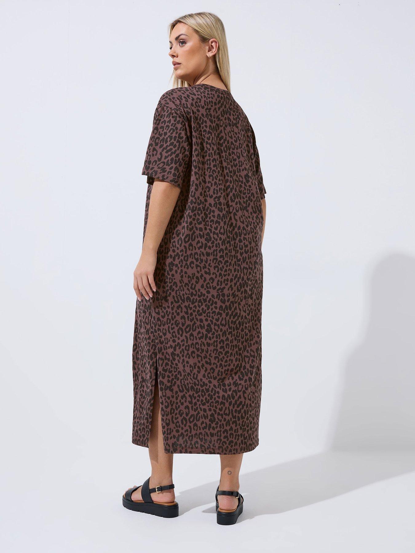 Image 2 of 5 of Yours Curve Leopard Print Maxi Dress