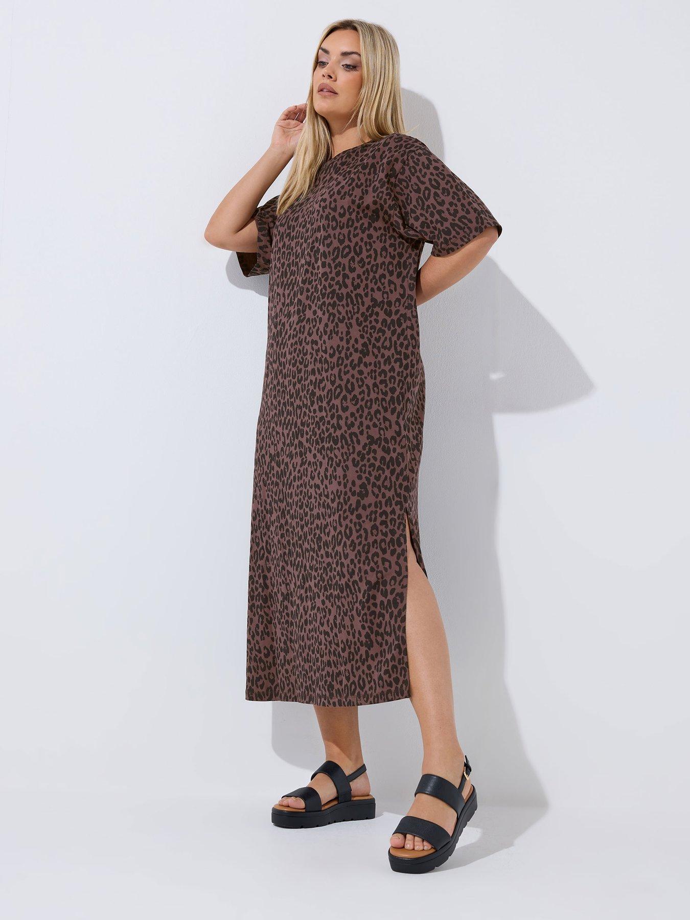 Image 3 of 5 of Yours Curve Leopard Print Maxi Dress