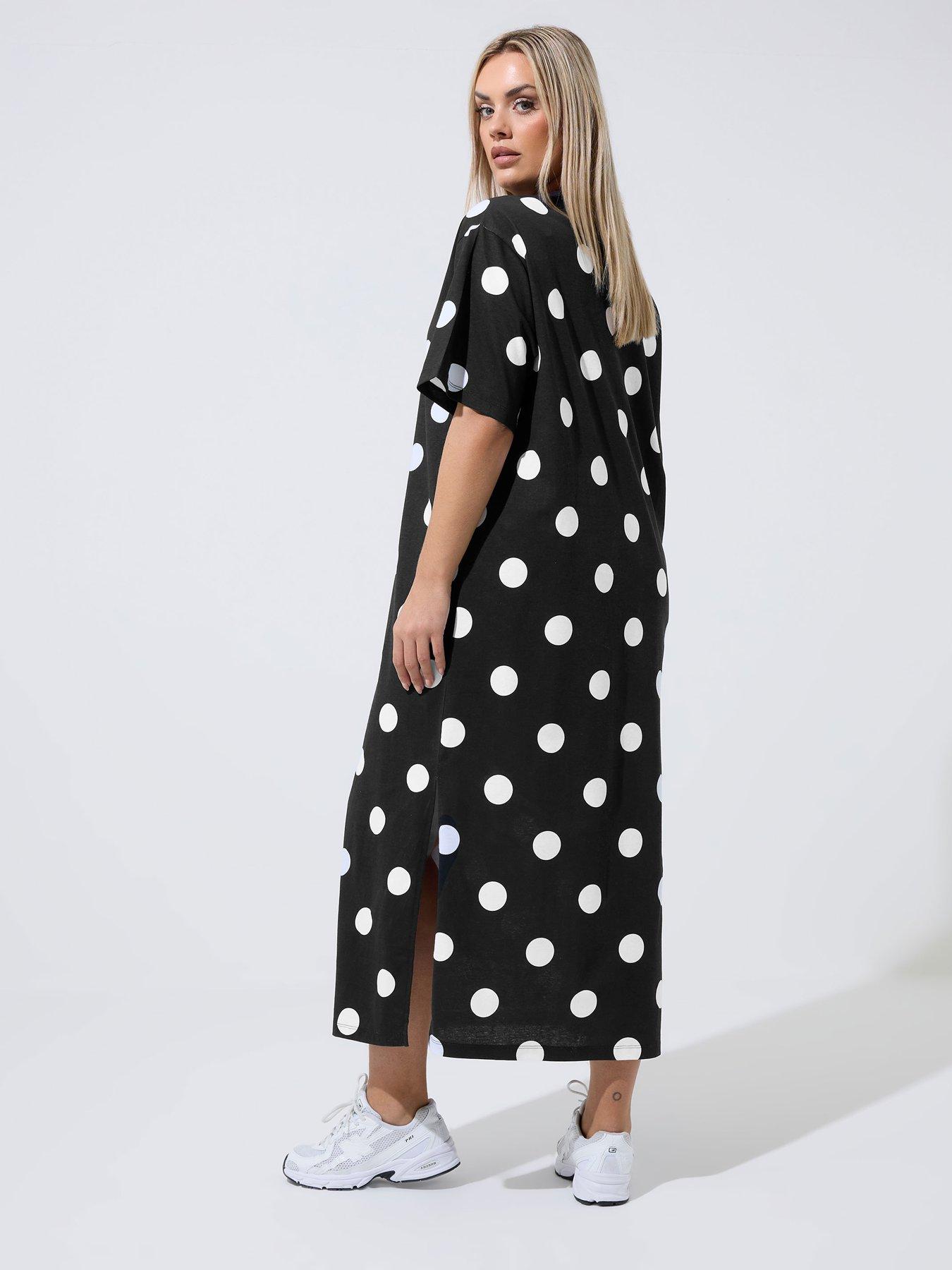Image 3 of 5 of Yours Curve Polka Dot Maxi Dress