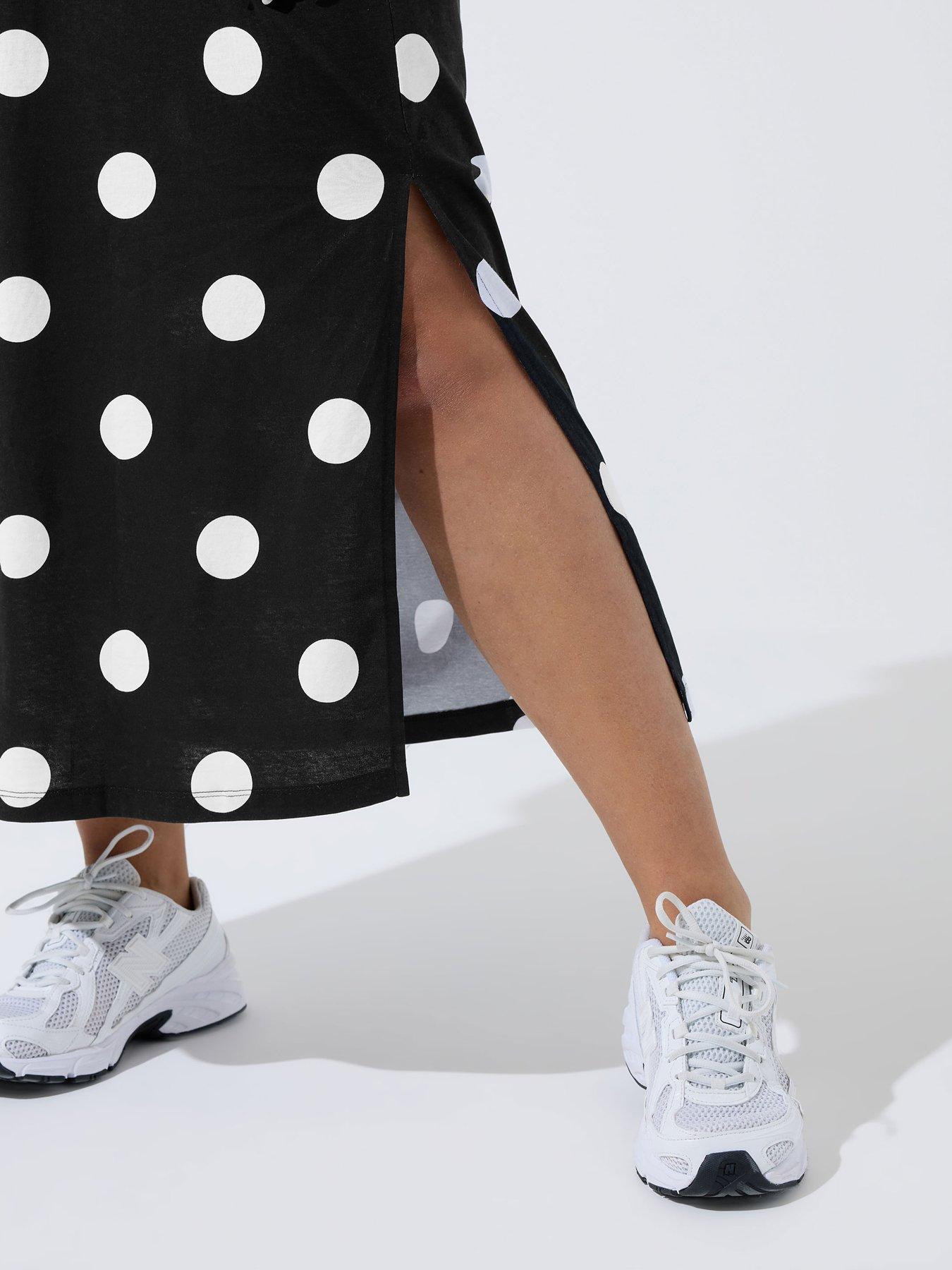 Image 4 of 5 of Yours Curve Polka Dot Maxi Dress
