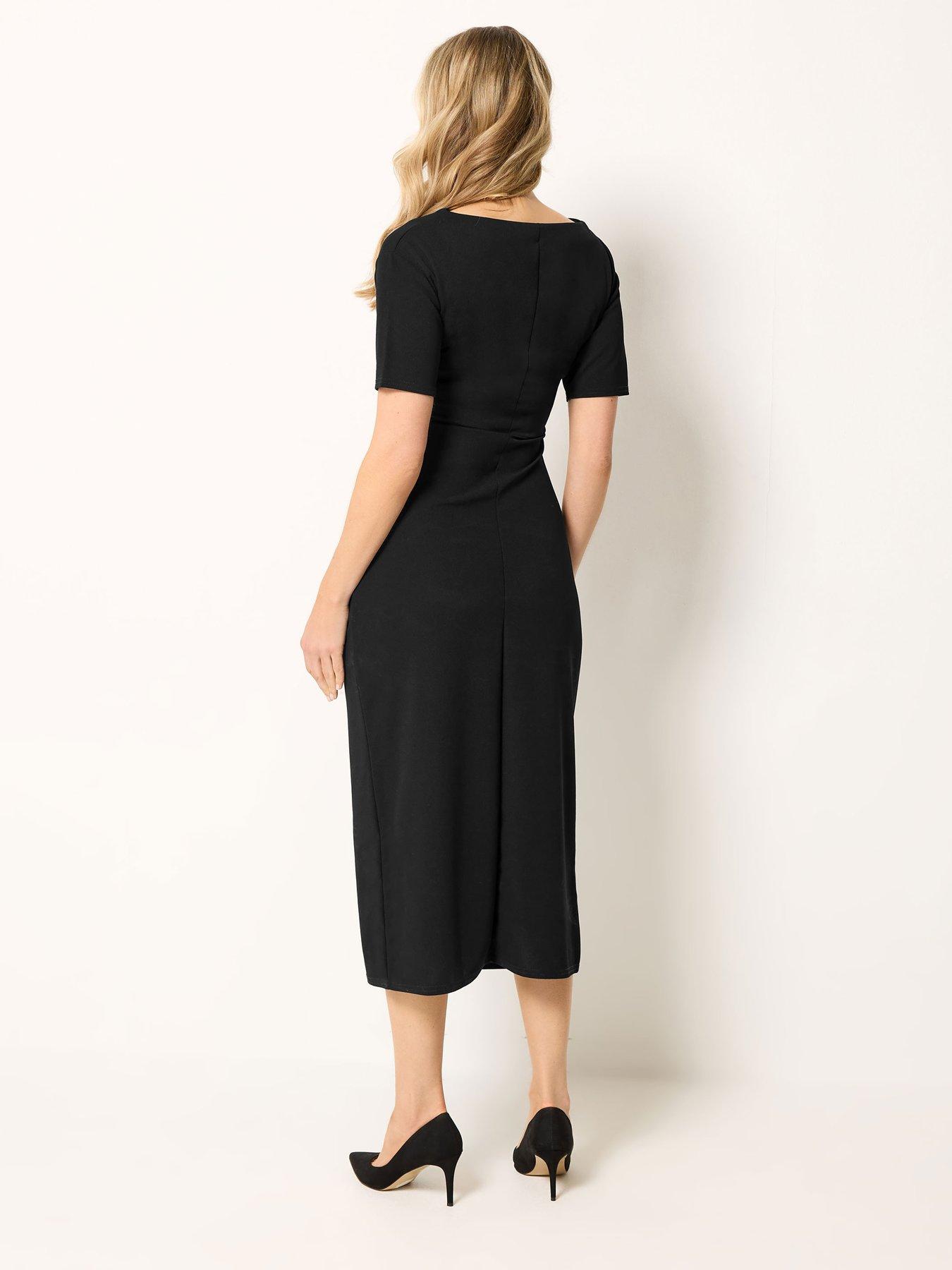 Image 2 of 5 of Long Tall Sally Ruched Midi Dress - Black
