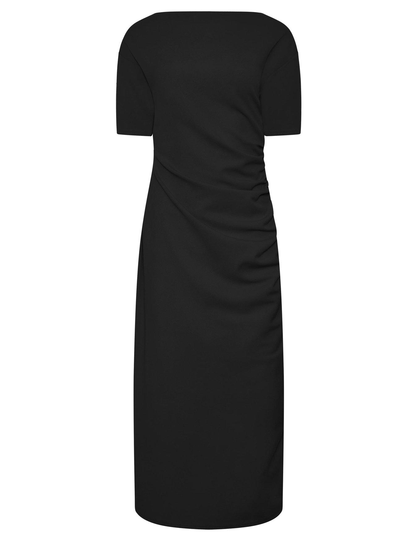 Image 5 of 5 of Long Tall Sally Ruched Midi Dress - Black