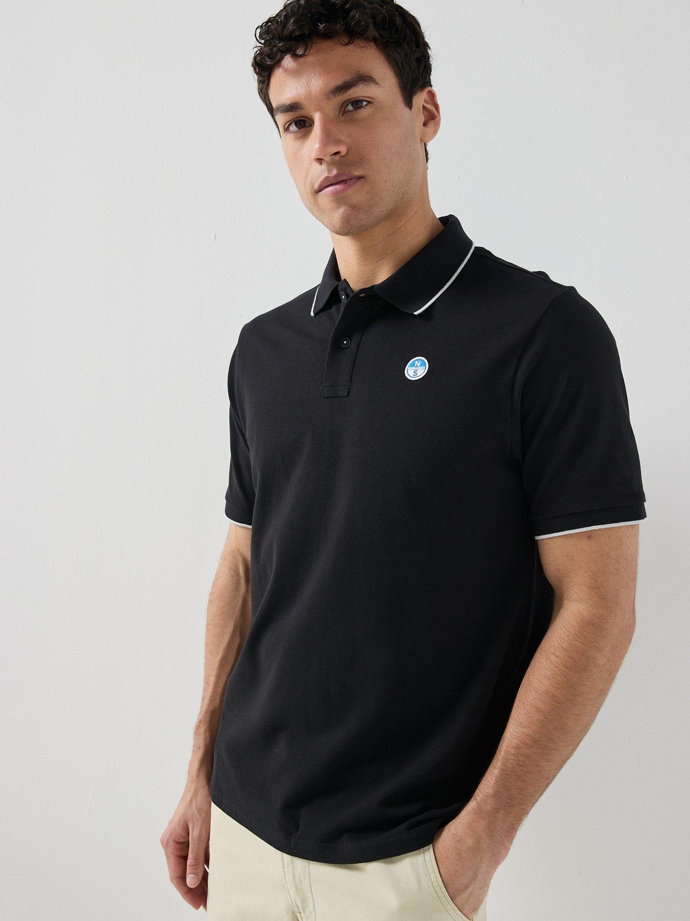 North Sails Tipped Collar Short Sleeve Polo Shirt - Black
