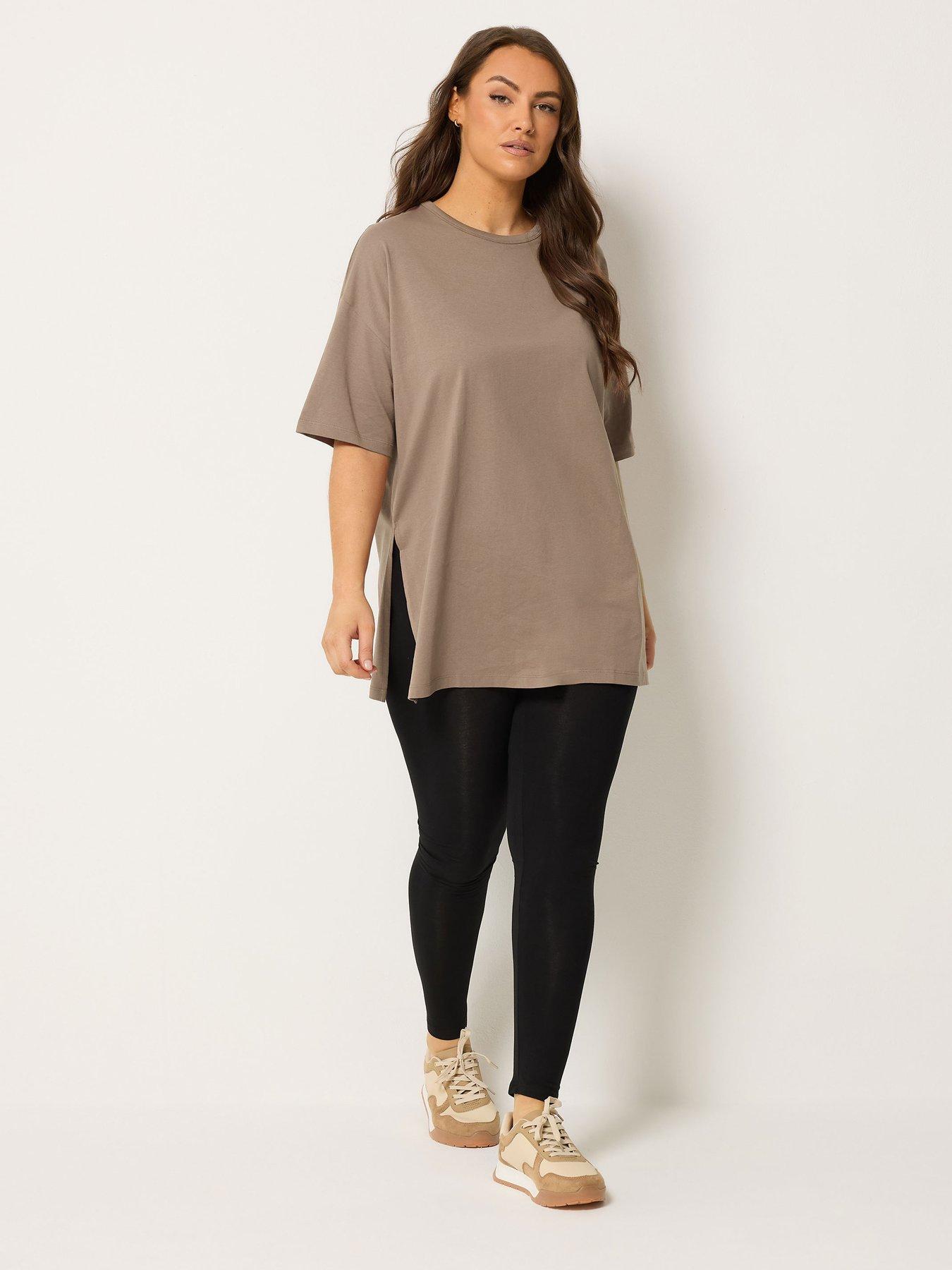 Image 3 of 5 of Yours Curve Relaxed Side Split Longline T-shirt