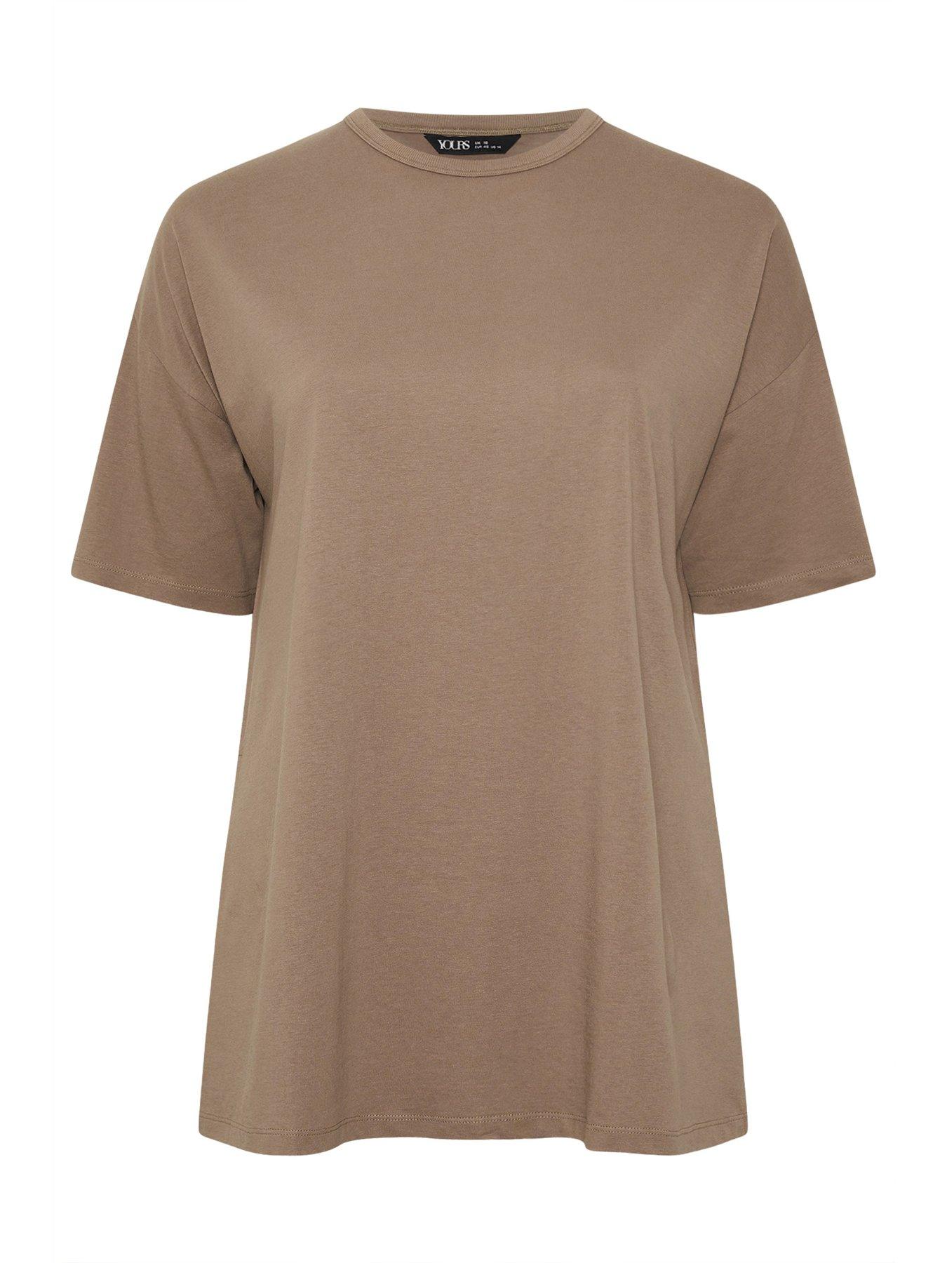 Image 5 of 5 of Yours Curve Relaxed Side Split Longline T-shirt