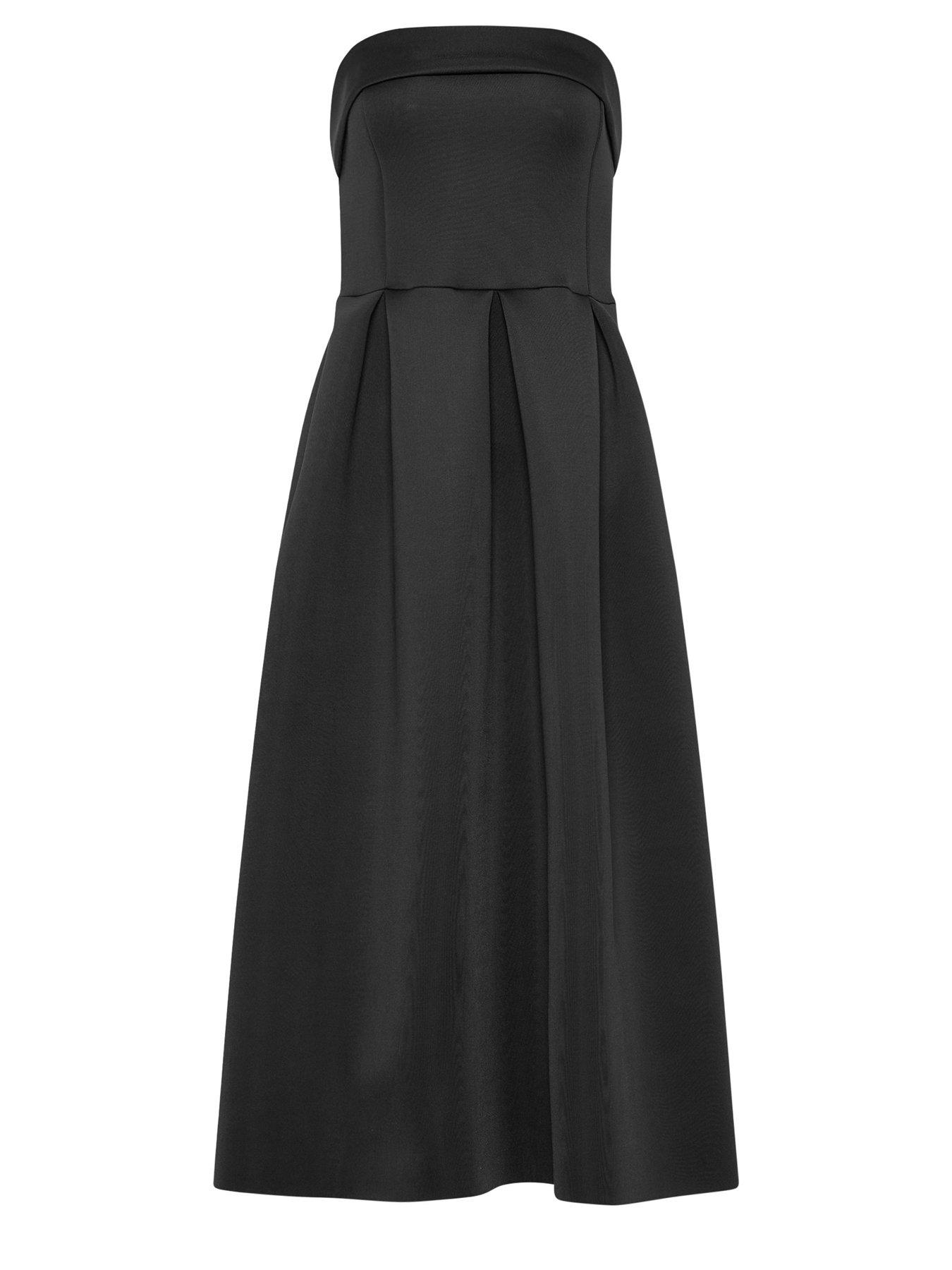 Image 5 of 5 of Long Tall Sally Pleat Bardot Dress - Black