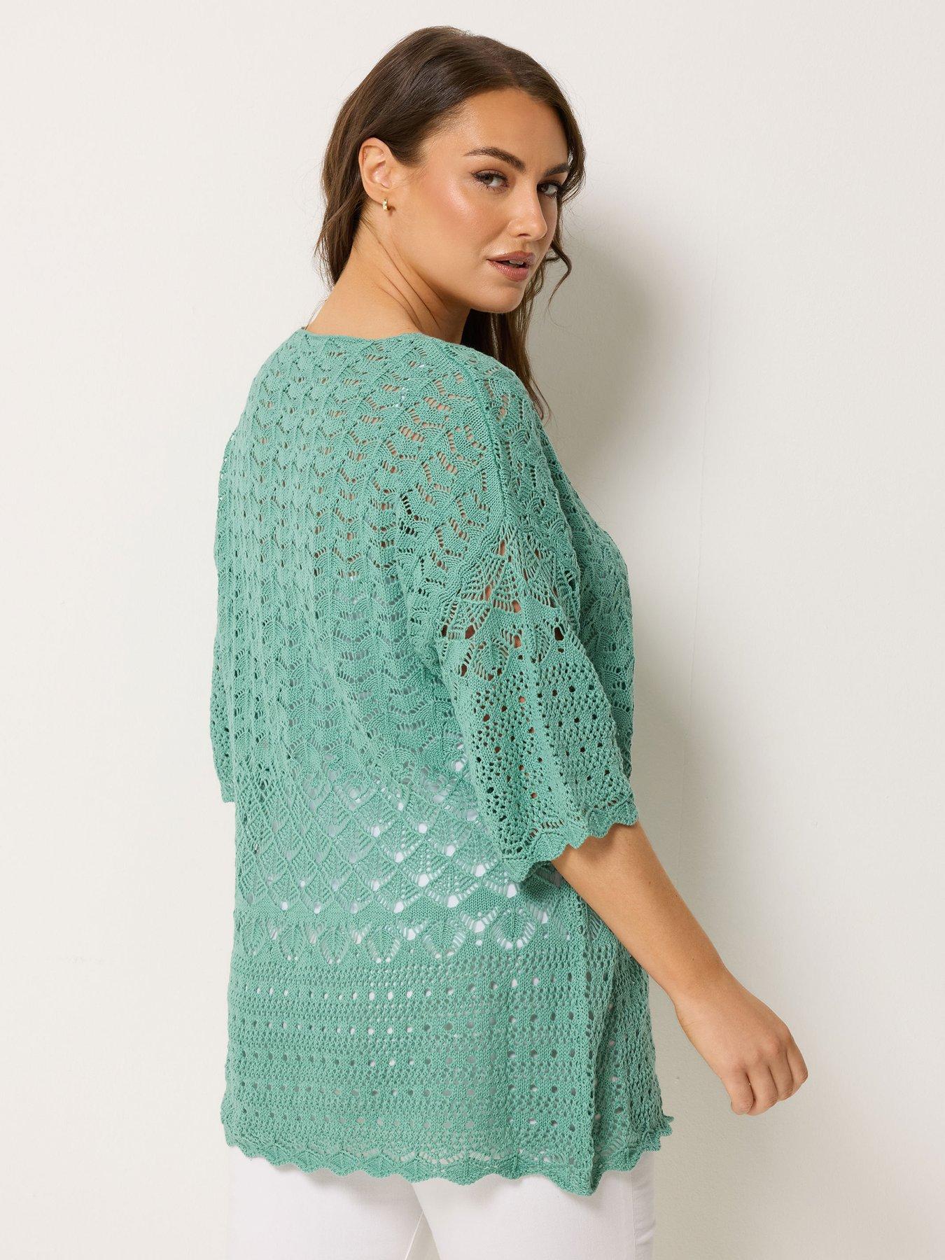  image of yours-curve-crochet-tunic-jumper-blue